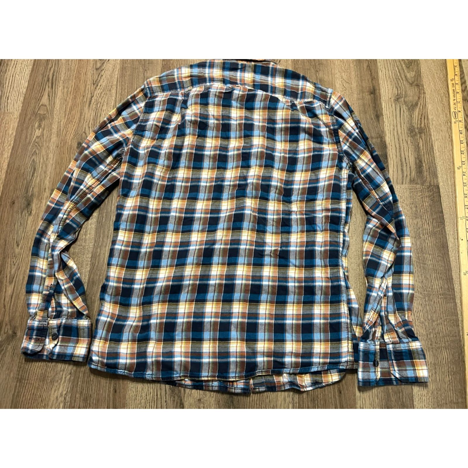 Mossimo Mossimo Shirt Men's Size Medium Blue Orange White Plaid Button Up Athletic Size US M / EU 48-50 / 2 - 2 Thumbnail