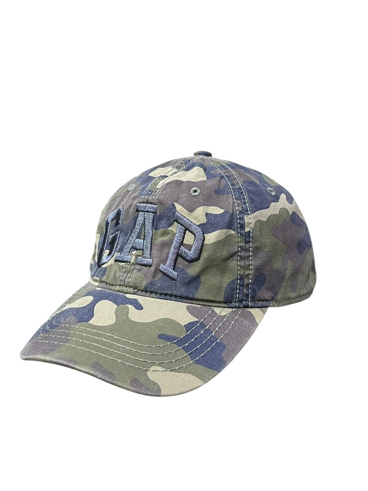 Gap Vintage Y2K GAP Camo Cap 3D Embroidery Elastic Strapback Size ONE SIZE - 2 Thumbnail