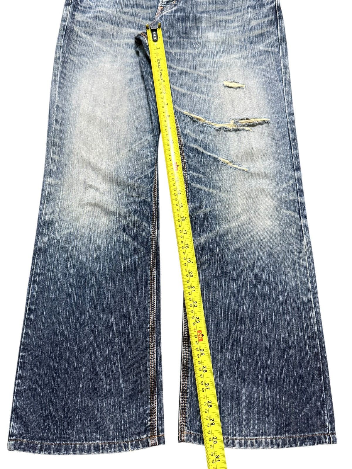 Edwin Vintage 90s Edwin XV Faded Wash Whisker Distressed Bootcut Size US 31 - 14 Thumbnail