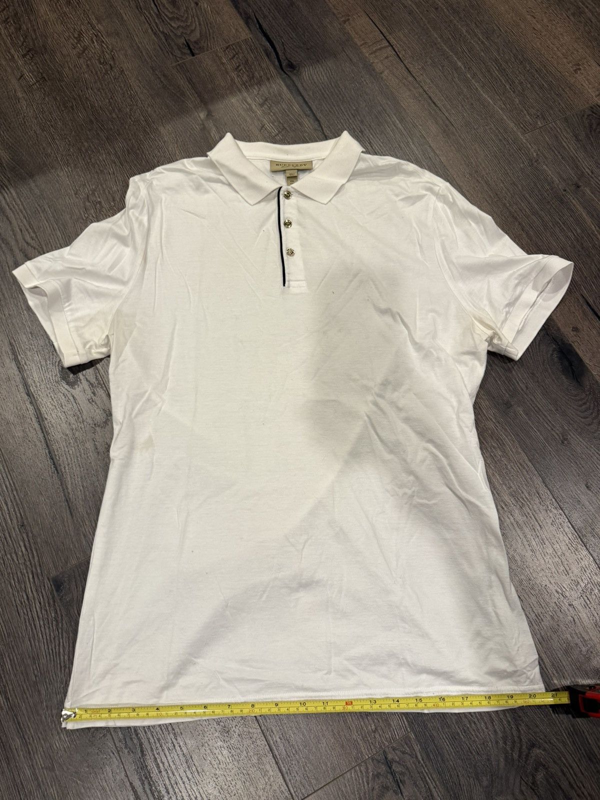 Burberry Burberry Men’s White Polo Gold Accents Size US M / EU 48-50 / 2 - 1 Thumbnail
