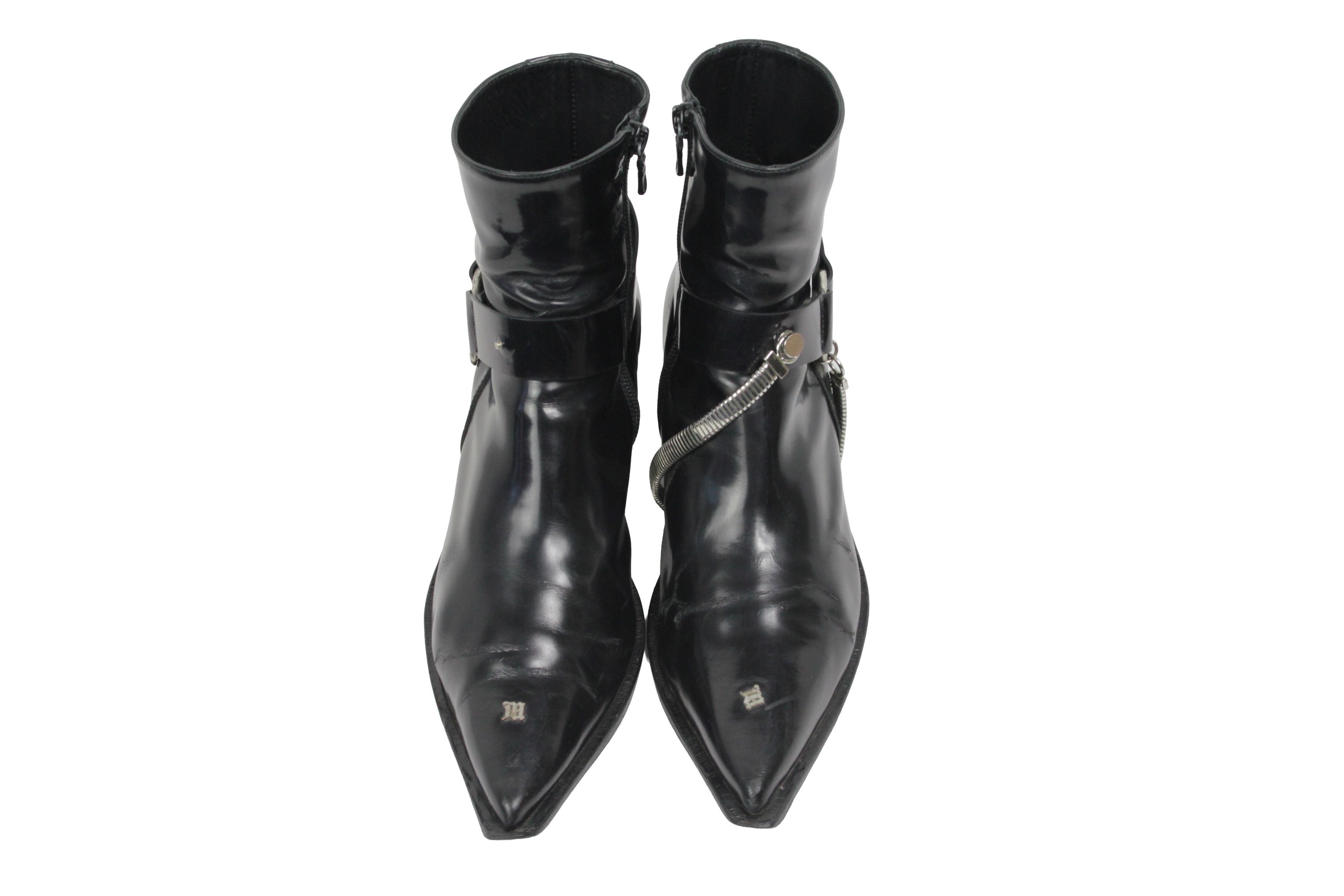 Misbhv Cowboy Harness Patent Chain Distressed Boots Size US 8 / IT 38 - 13 Thumbnail