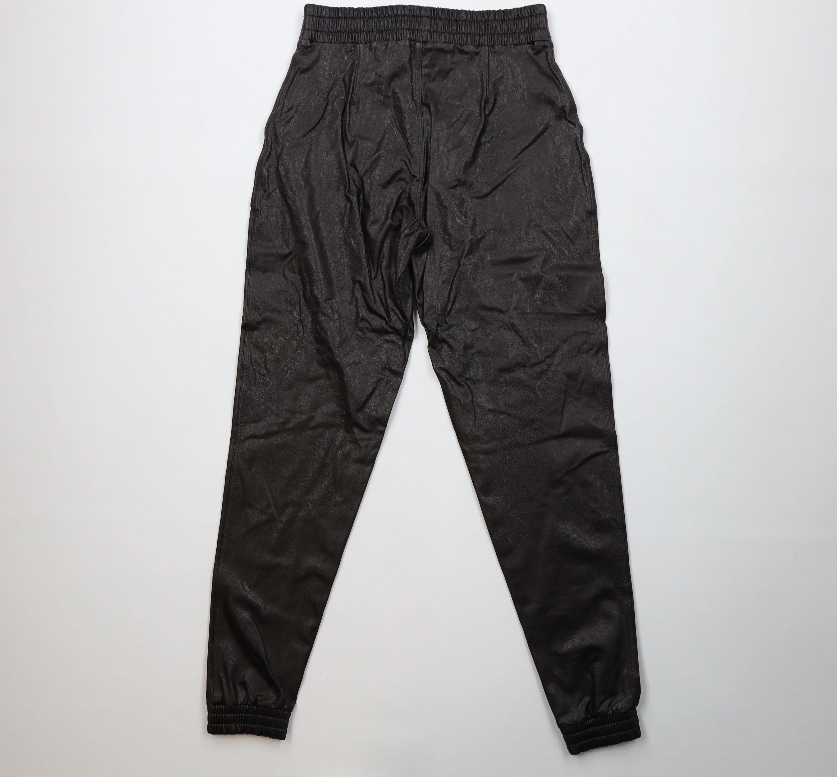 Vintage Spanx Faux Leather Like Joggers Pants Black Noir Cuffed Size 28" / US 6 / IT 42 - 7 Thumbnail