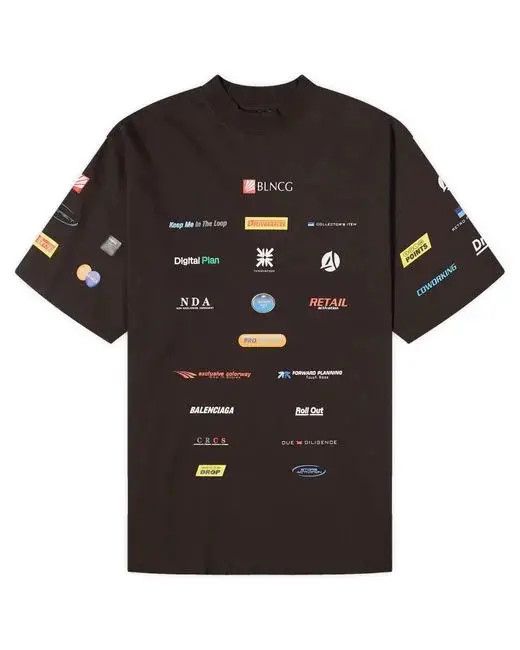 Balenciaga o1bcso1str0326 Business English T-Shirt Medium Fit in Black Size US XXS / EU 40 - 1 Thumbnail