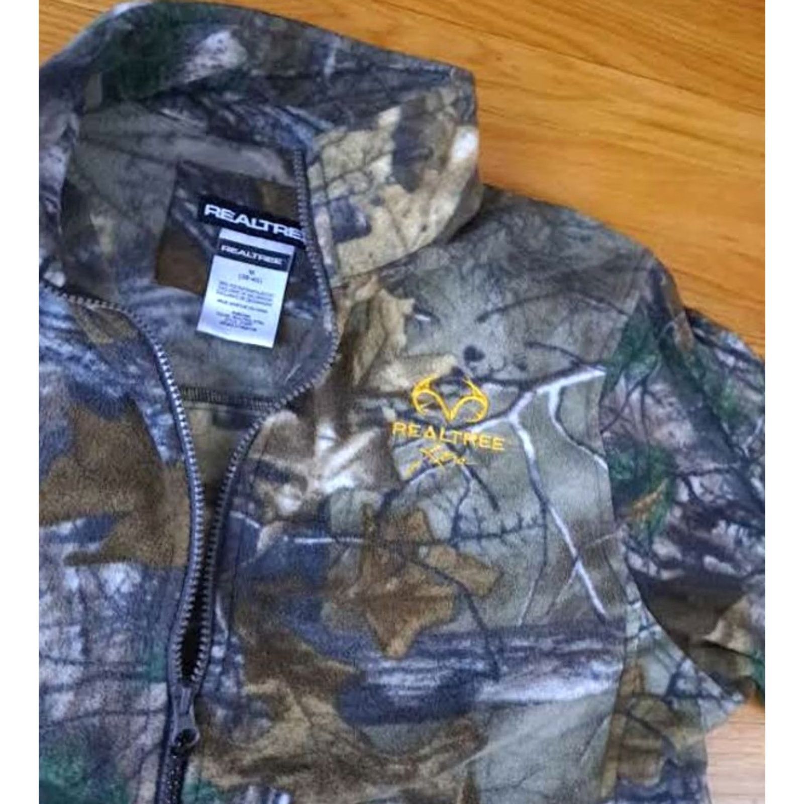 Realtree VINTAGE Realtree Camouflage Full Zip Fleece Jacket Medium M Unisex Adults Green Warm Up Jacket Size US M / EU 48-50 / 2 - 3 Thumbnail