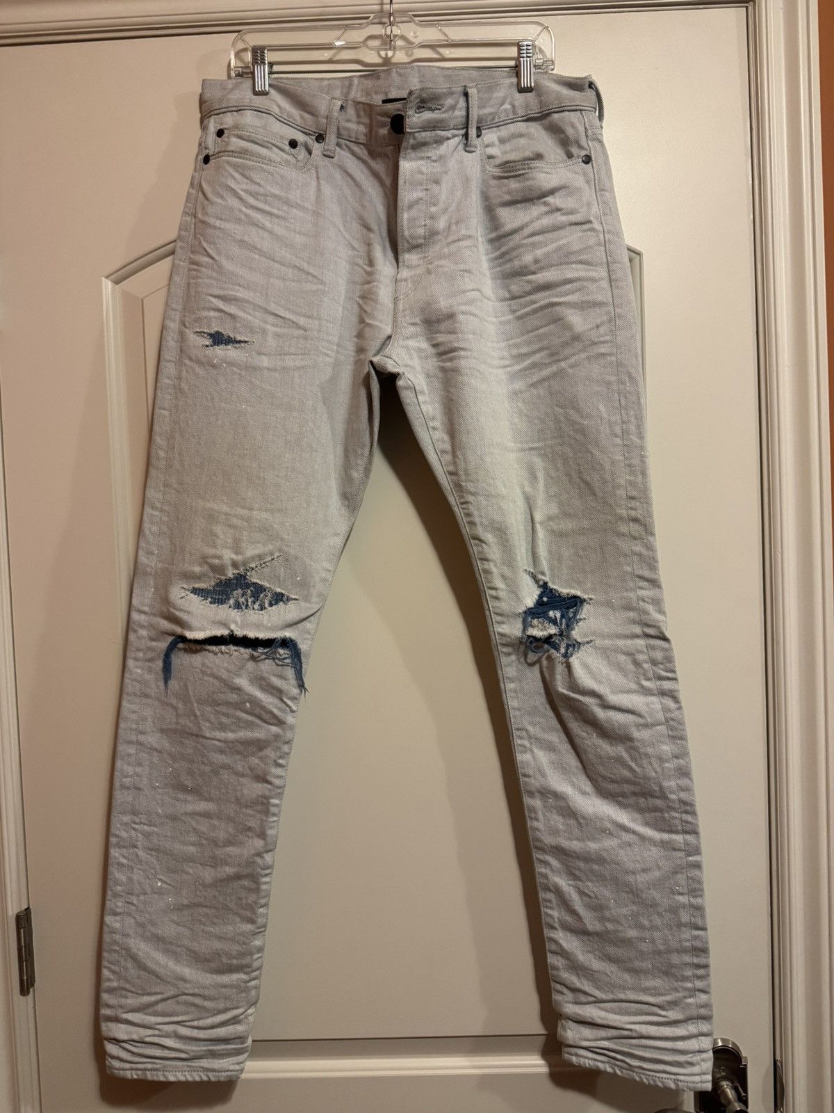 John Elliott John Elliott The Cast 2 Reverse Weave Jeans Light Blue Sz 34 Size US 34 / EU 50 - 1 Thumbnail