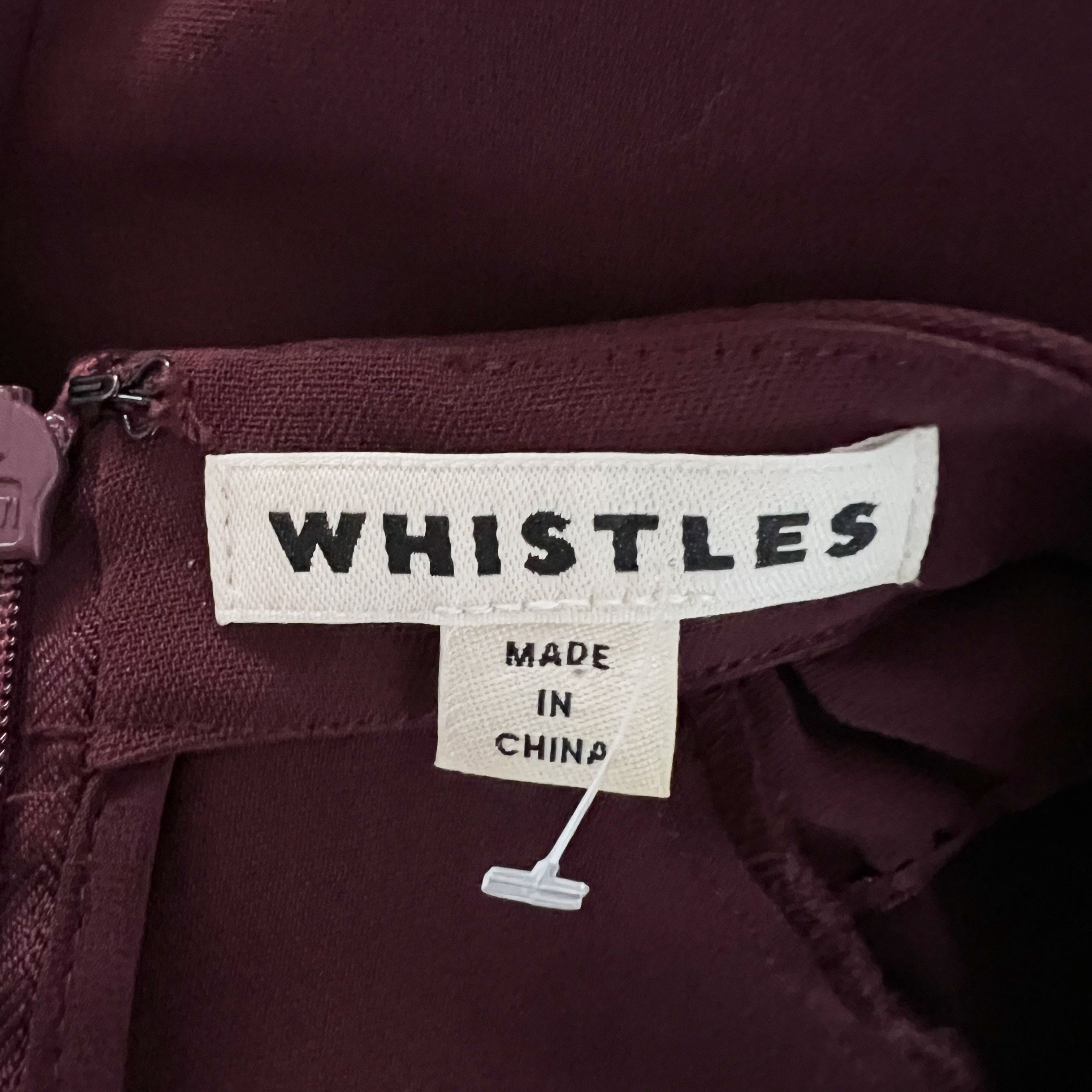 Whistles Whistles Devyn Burgundy Crepe V Neck Short Size 30" / US 8 / IT 44 - 2 Thumbnail