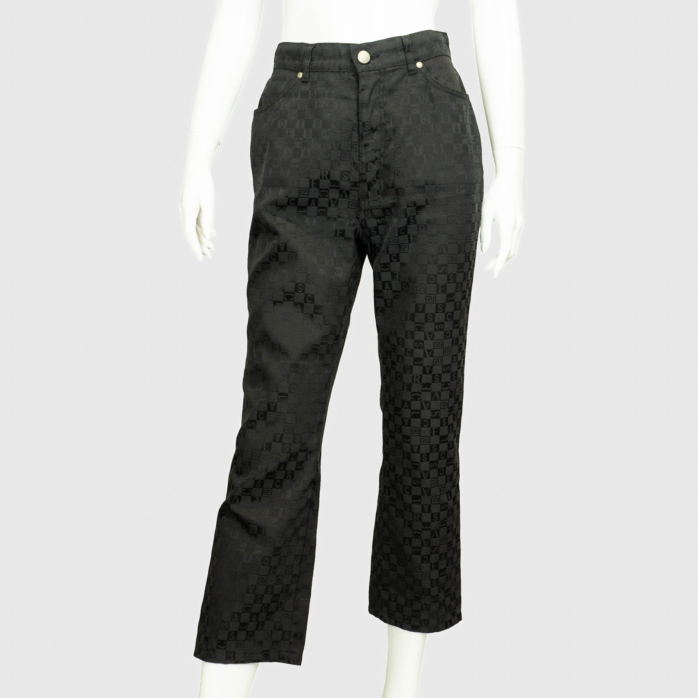 Versace VERSACE Classic V2 Monogram Black Trousers Pants Vintage 90s Size 30" / US 8 / IT 44 - 1 Thumbnail