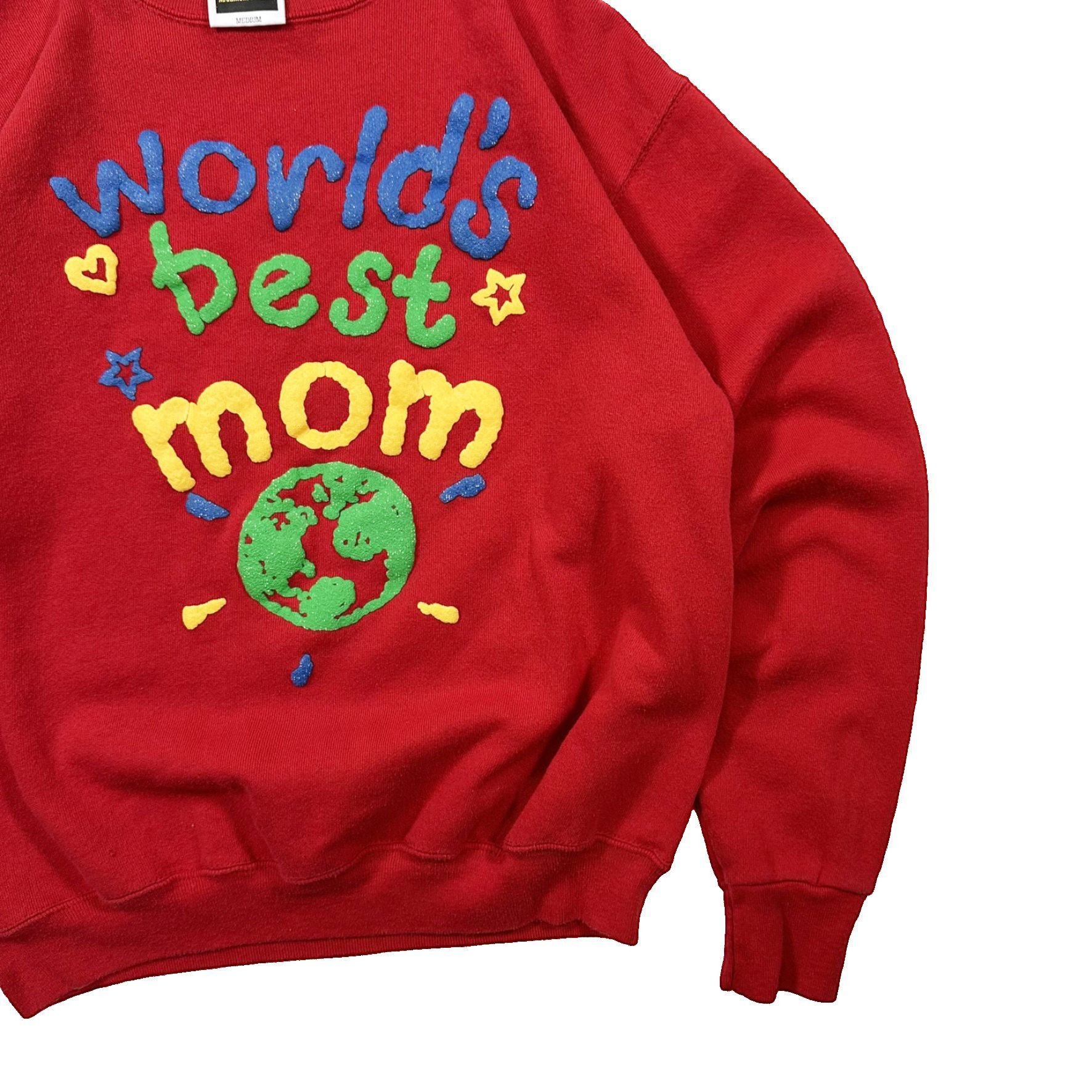 Vintage Vintage 90s Puff Print Worlds Best Mom Graphic Sweater Size US M / EU 48-50 / 2 - 3 Thumbnail