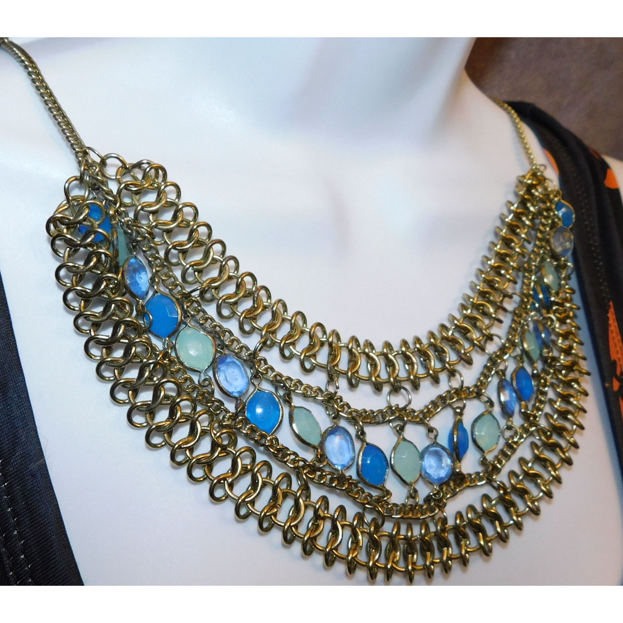 Other Silver And Blue Bib Necklace Size ONE SIZE - 3 Thumbnail