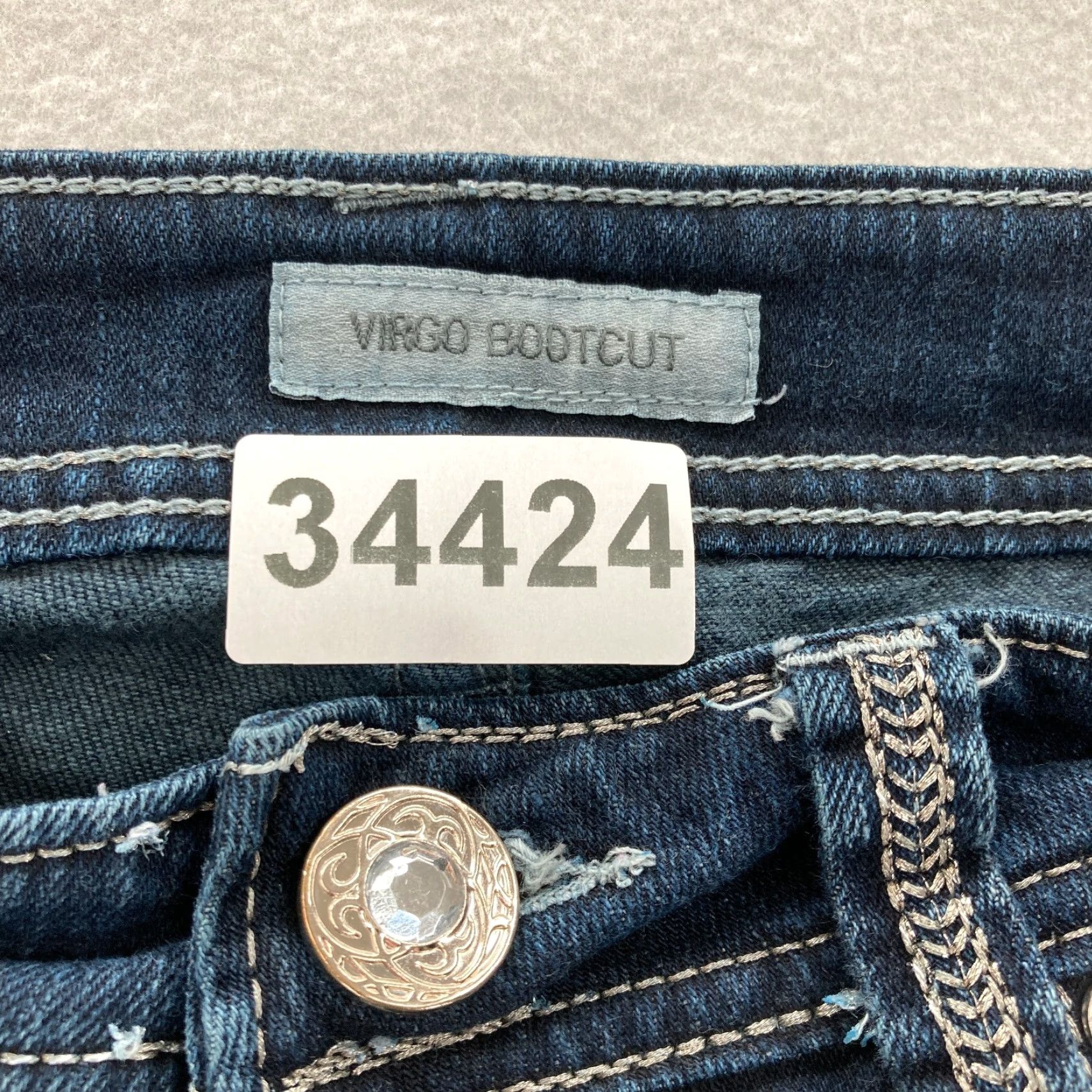 Vintage Daytrip Virgo Bootcut Jeans Women's 25 Dark Blue Stretch Denim Western READ FLAW Size 42" / US 20 - 5 Thumbnail