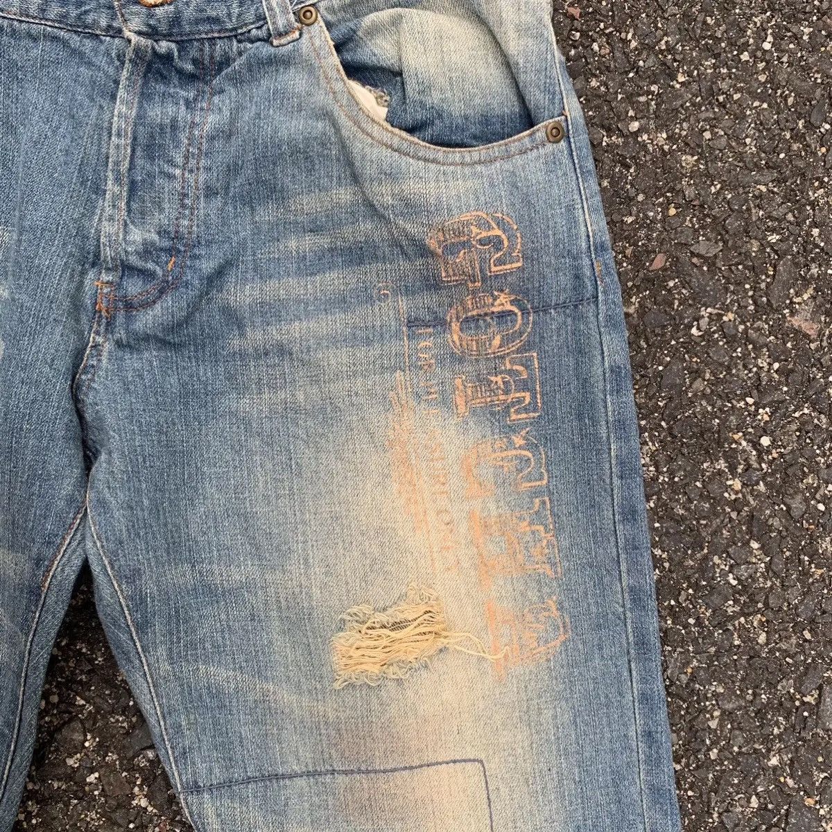 Gotcha Vintage Gotcha Jeans Patchwork VERY RARE Rugged Denim Pants Size US 31 - 7 Thumbnail