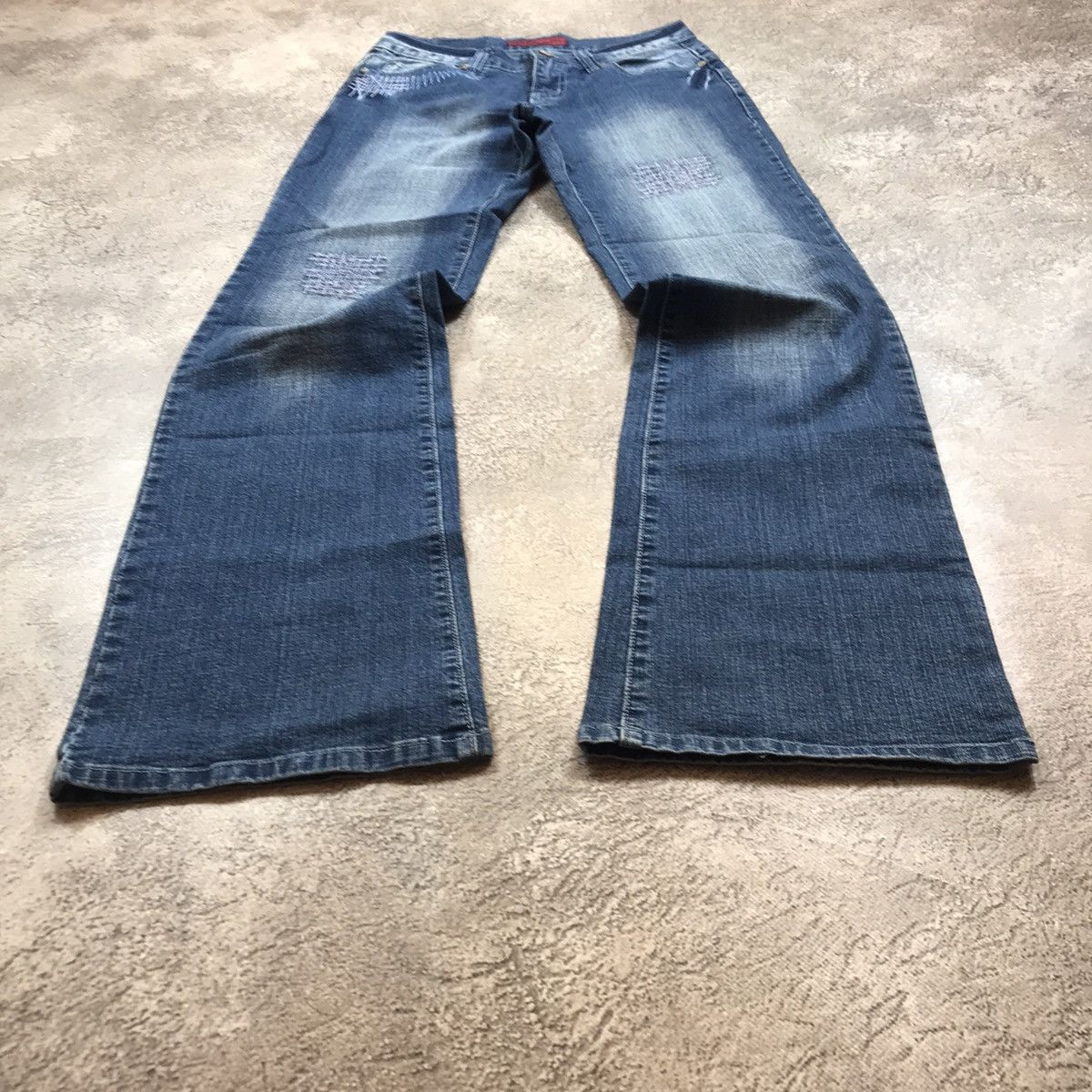 Vintage Vintage 90s Distressed Baggy Wide Leg Jeans Grunge Y2K 27 Size 27" / US 4 / IT 40 - 1 Thumbnail