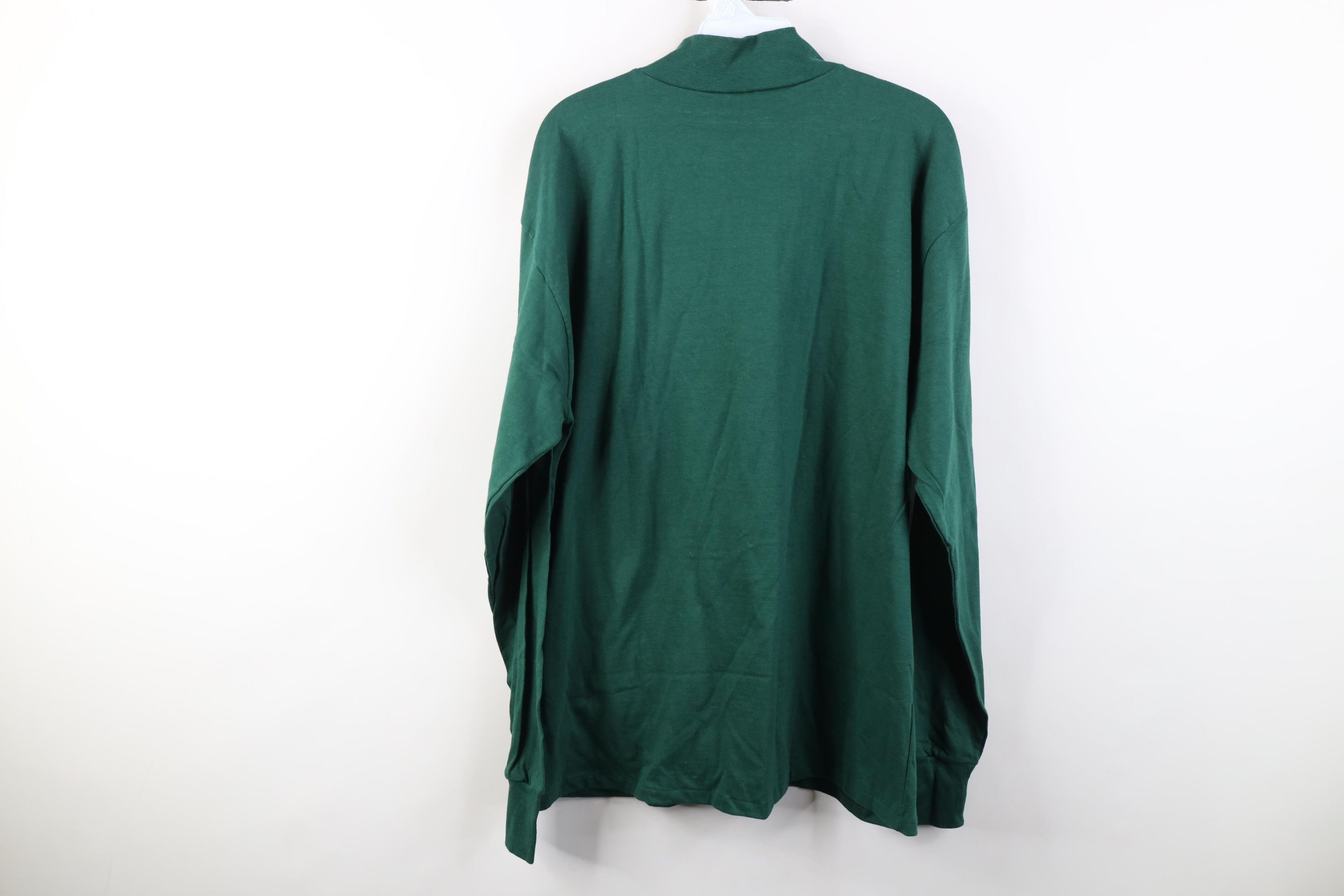 Vintage Deadstock Vintage 90s Streetwear Mock Neck T-Shirt USA Green Size US L / EU 52-54 / 3 - 12 Thumbnail