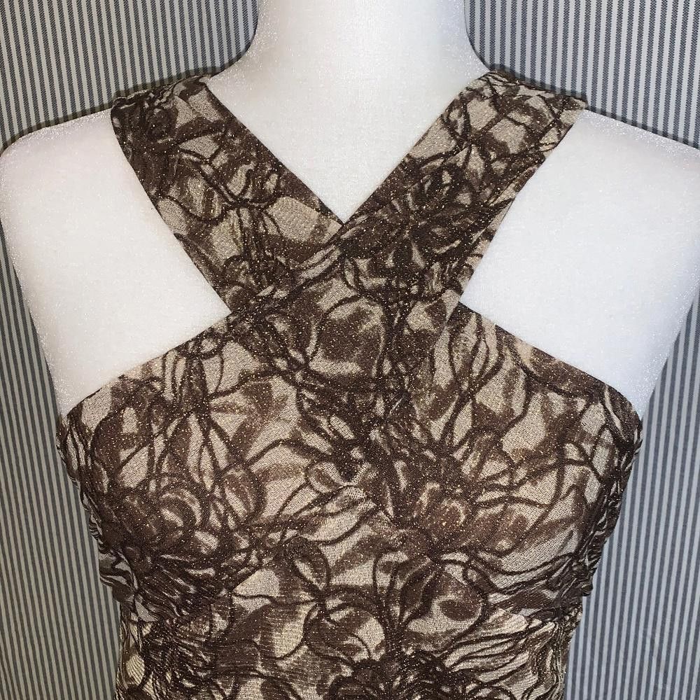 Ann Taylor NWT Ann Taylor Criss-Cross Neck Shimmer Blouse, MP Size M / US 6-8 / IT 42-44 - 3 Thumbnail
