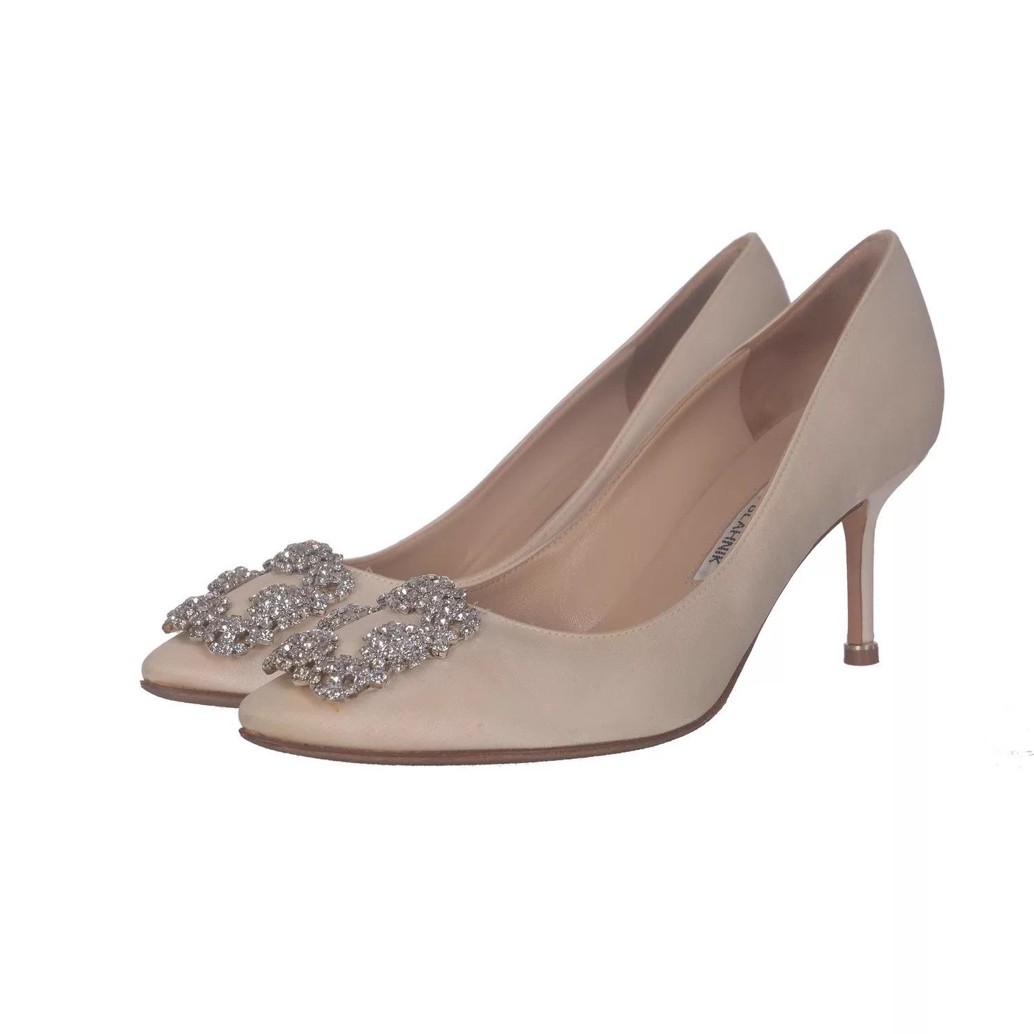 Manolo Blahnik Manolo Blahnik Hangisi Rhinestone Buckle High Heels 37 Size US 6.5 / IT 36.5 - 1 Thumbnail