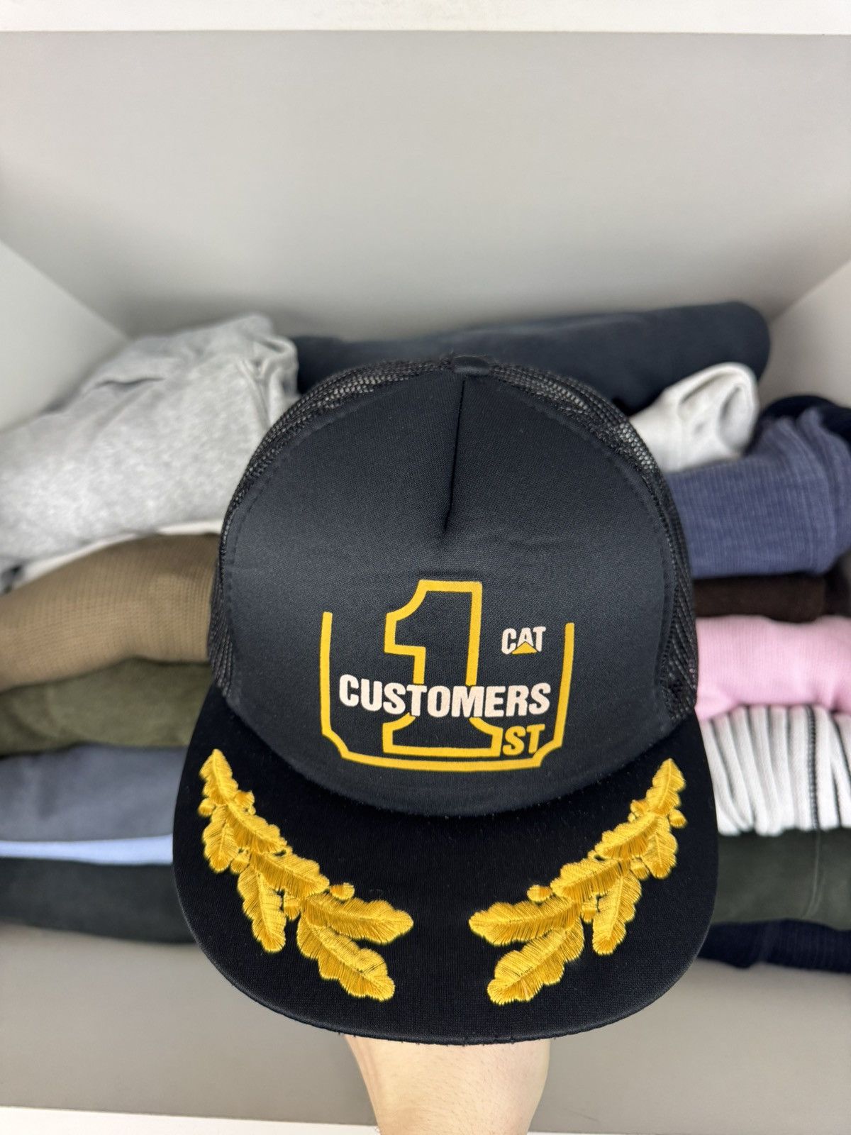 Caterpillar Vintage Caterpillar CAT Customers 1st King Cap Trucker Hat Size ONE SIZE - 2 Thumbnail