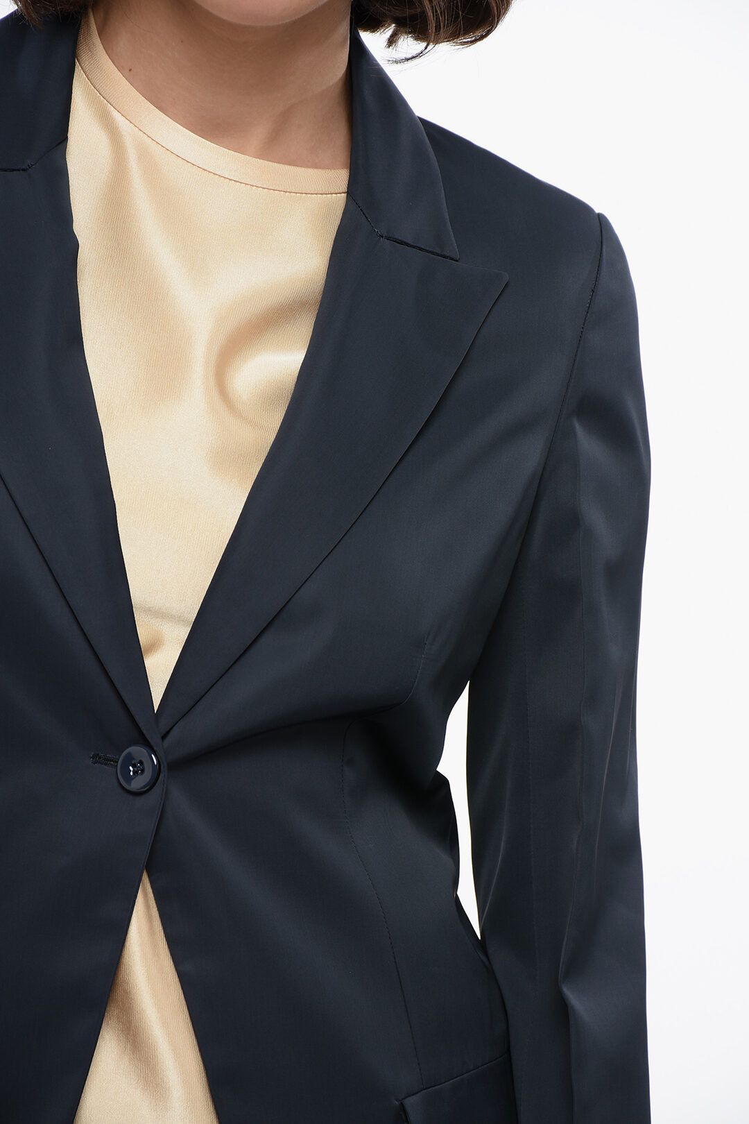 Jil Sander og1mm1225 Viscose Slim Fit Blazer in Blue Size S / US 4 / IT 40 - 3 Thumbnail