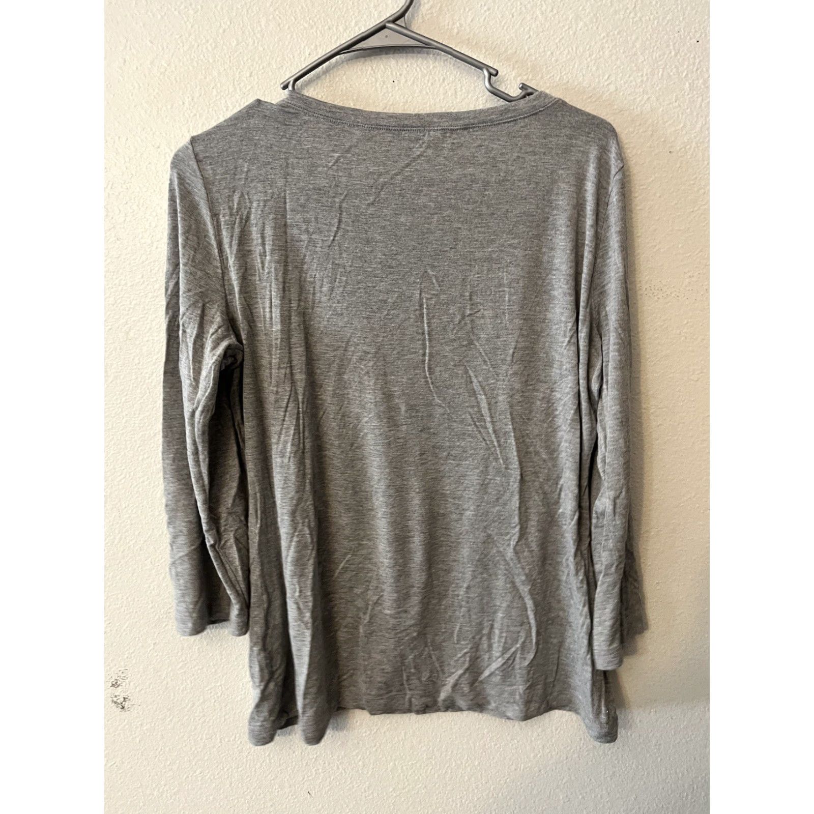 Vintage Cable & Gauge T-Shirt 3/4 Sleeve Grey Crew Neck XL Women Shirt Casual Basic Solid Vintage: No (adjust to context) Size XL / US 12-14 / IT 48-50 - 3 Thumbnail