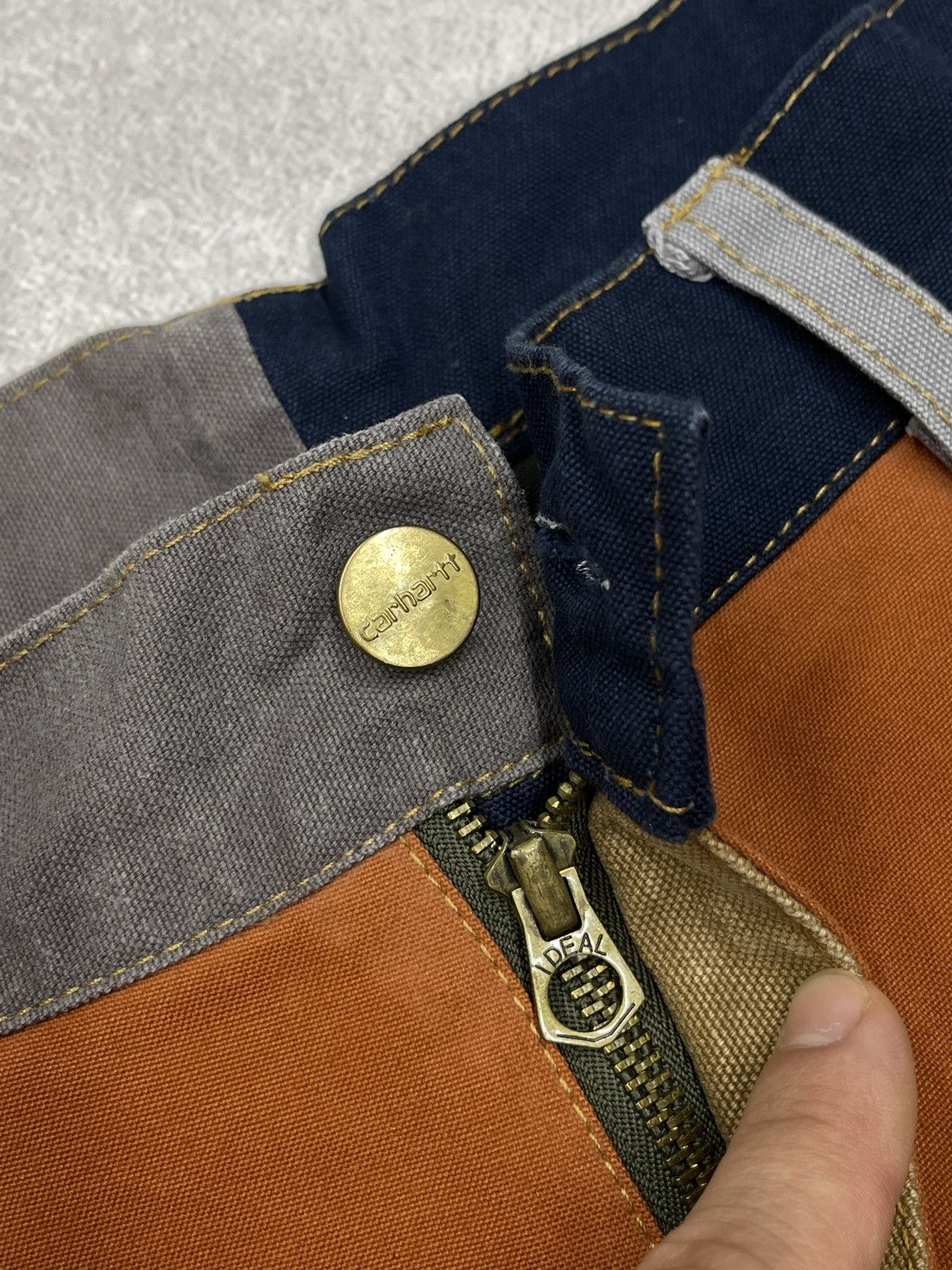 Carhartt Mens Carhartt Carpenter Reworked Patchwork Shorts Stitched Size US 30 / EU 46 - 10 Thumbnail