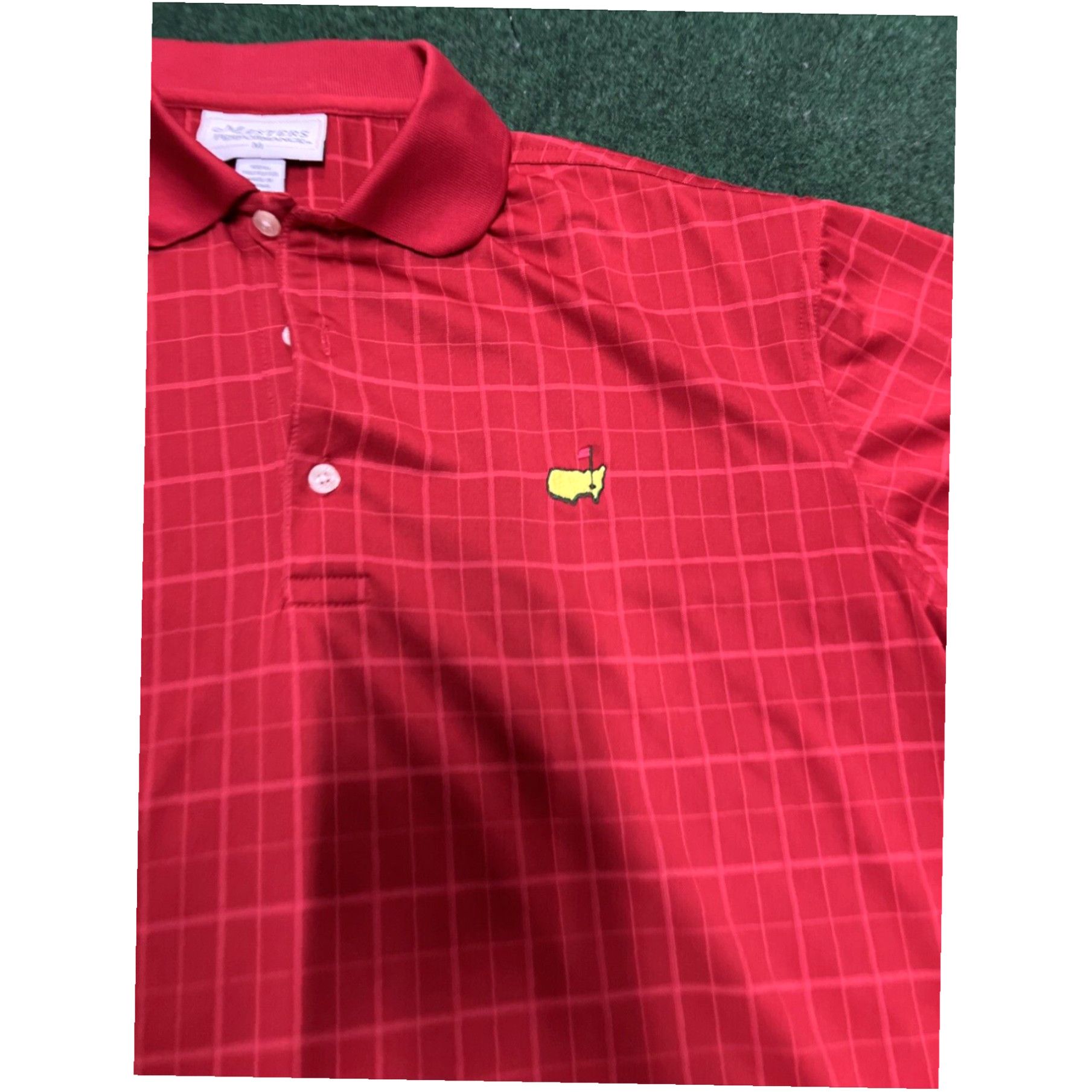 Vintage Augusta National Masters Inspired Poly Golf Shirt with Red Stripes by Masters Performance Collection Size US M / EU 48-50 / 2 - 2 Thumbnail