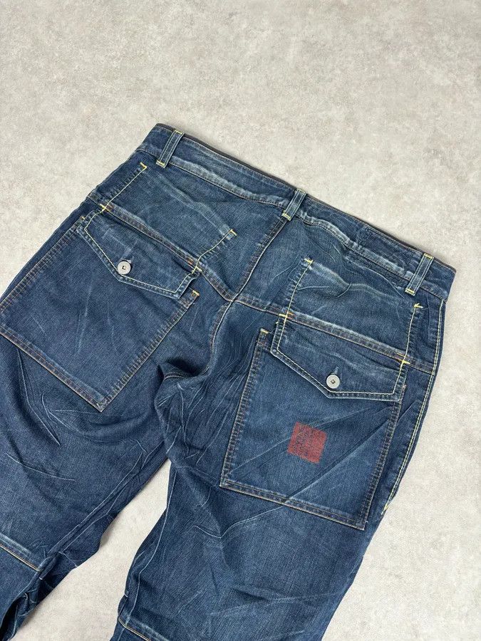 Marithe + Francois Girbaud 2000s Marithé + François Girbaud Blue Denim Cargo Jeans Size US 32 / EU 48 - 7 Thumbnail