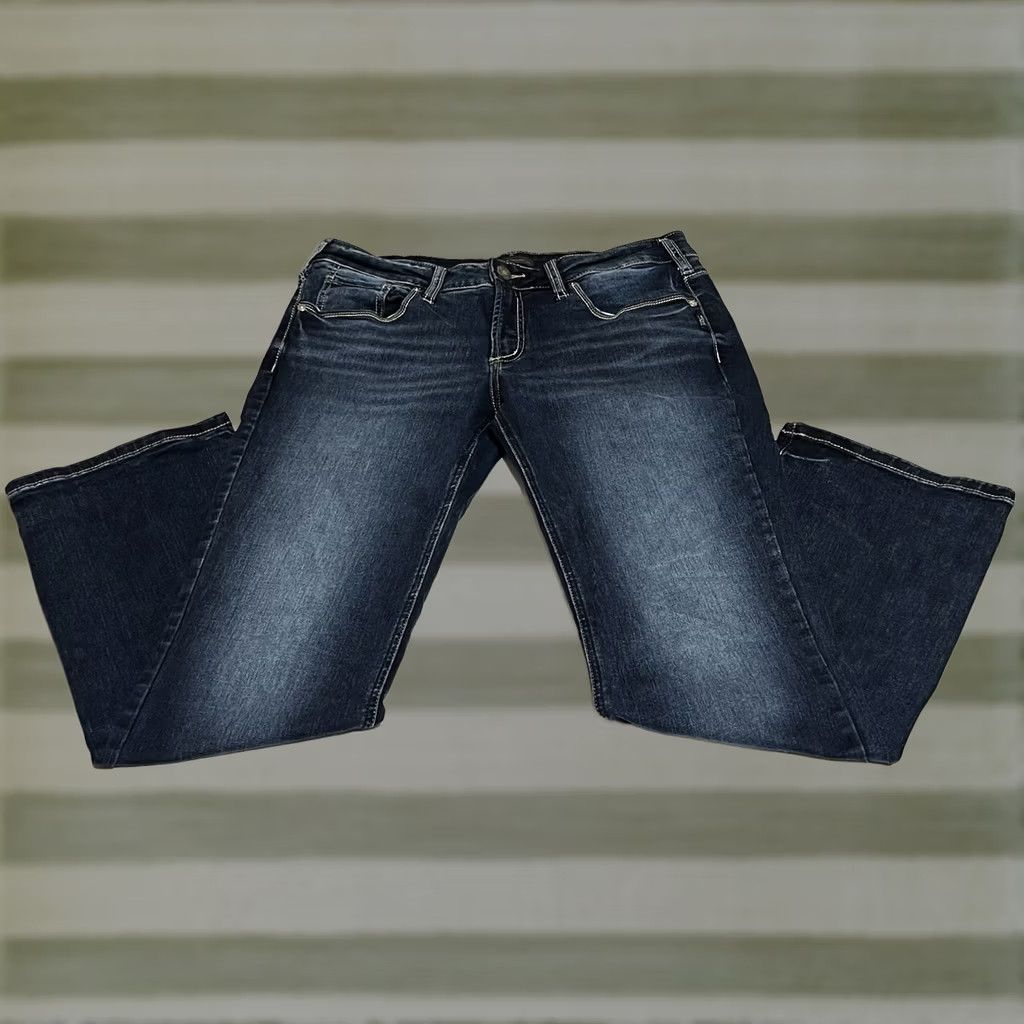 Silver Jeans Co. VINTAGE Silver Jeans Co Britt Slim Boot Jeans Womens 33x31 33x30 Blue Stretch Denim Embroidered Pockets Bootcut Size 24" / US 00 / IT 34 - 1 Thumbnail
