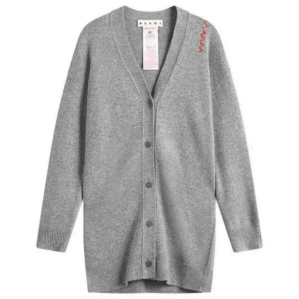 Marni o1f1d3z0326 Long Sleeve Knitted Cardigan in Grey Size S / US 4 / IT 40 - 1 Thumbnail