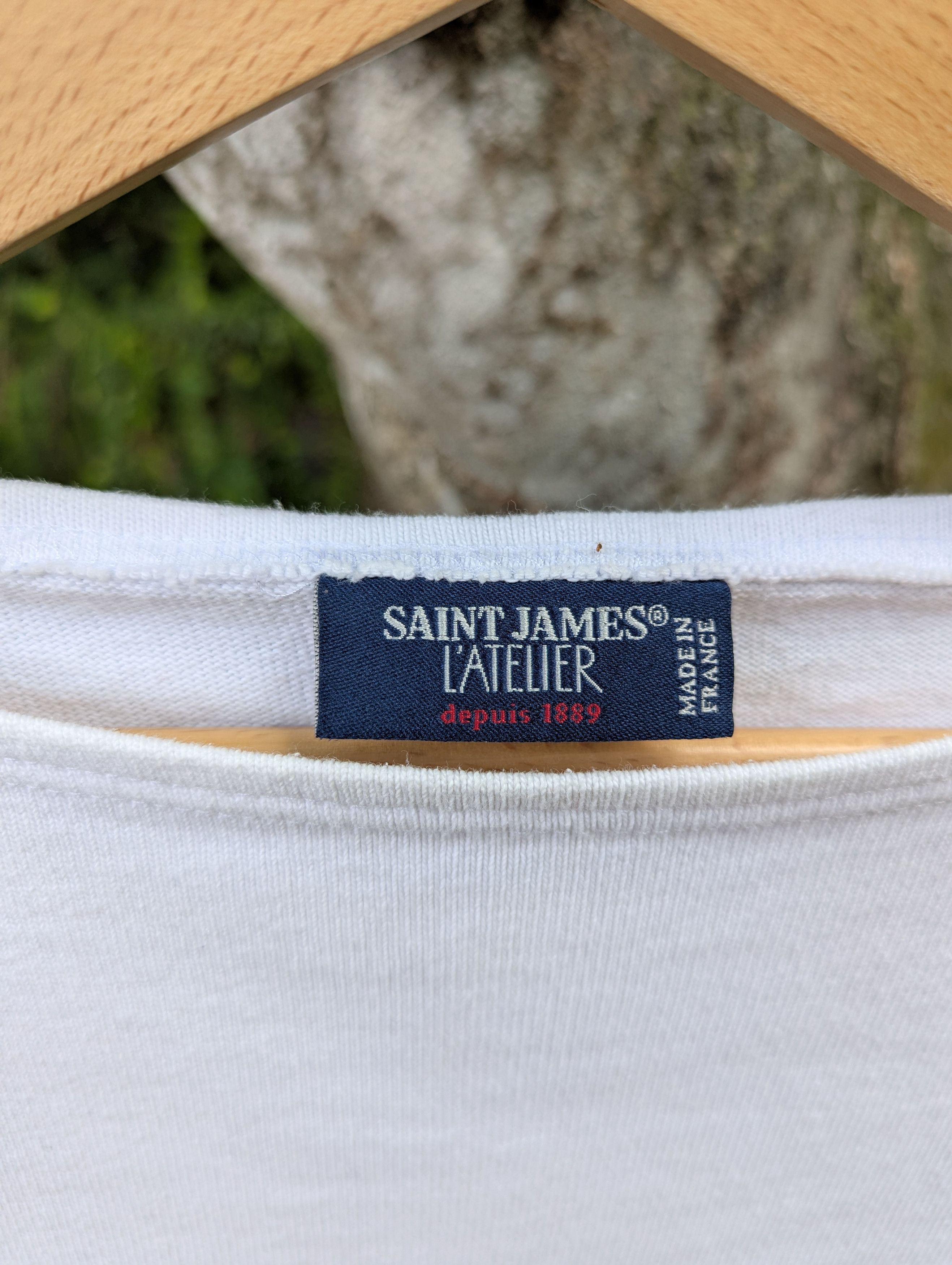 Saint James 🔥FREE SHIPPING🔥Saint James Wesson White Boat Neck Cut Tshirt Size M / US 6-8 / IT 42-44 - 2 Thumbnail