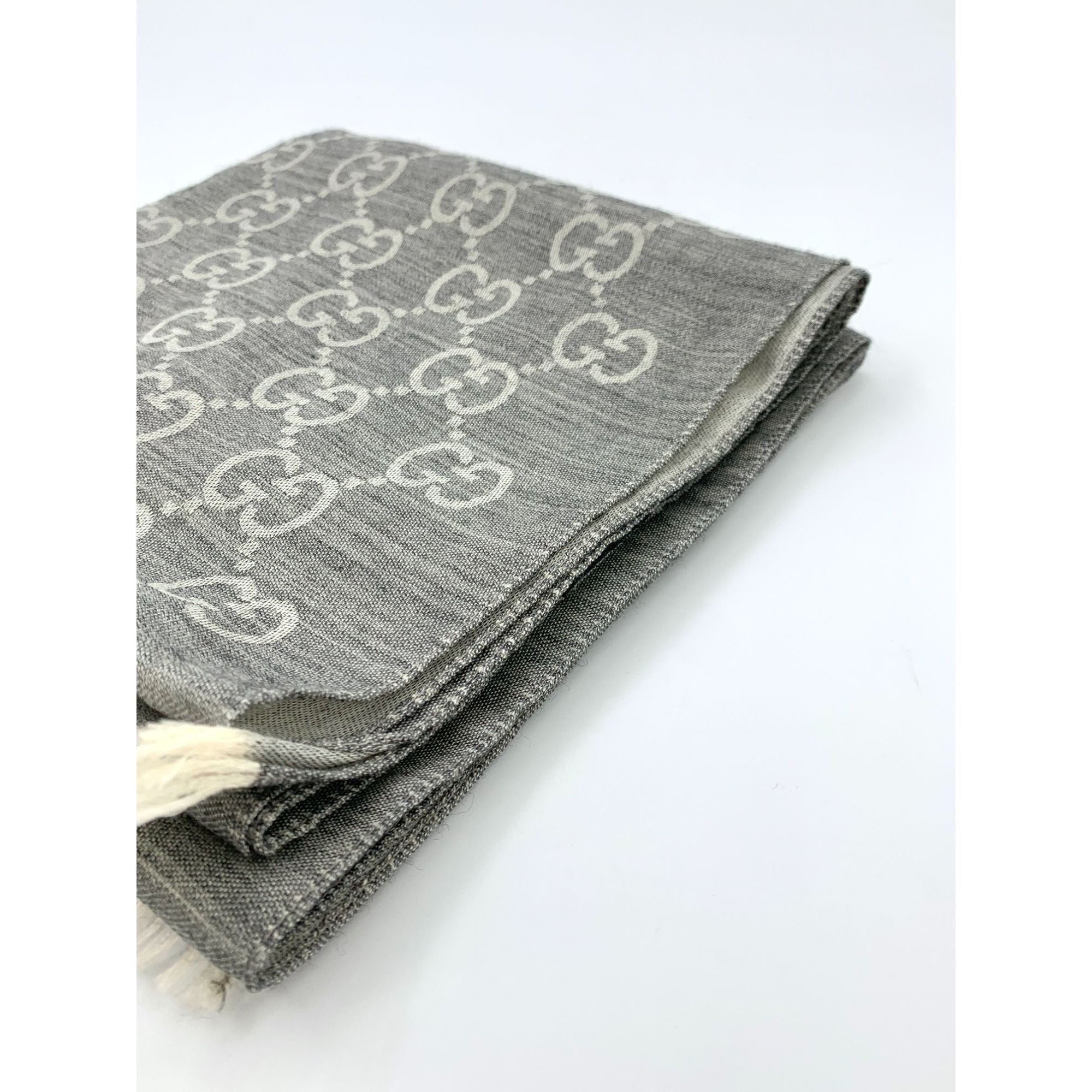 Gucci Gucci Double G Monogram Full Print Reversible Silk Wool Scar Size ONE SIZE - 9 Thumbnail