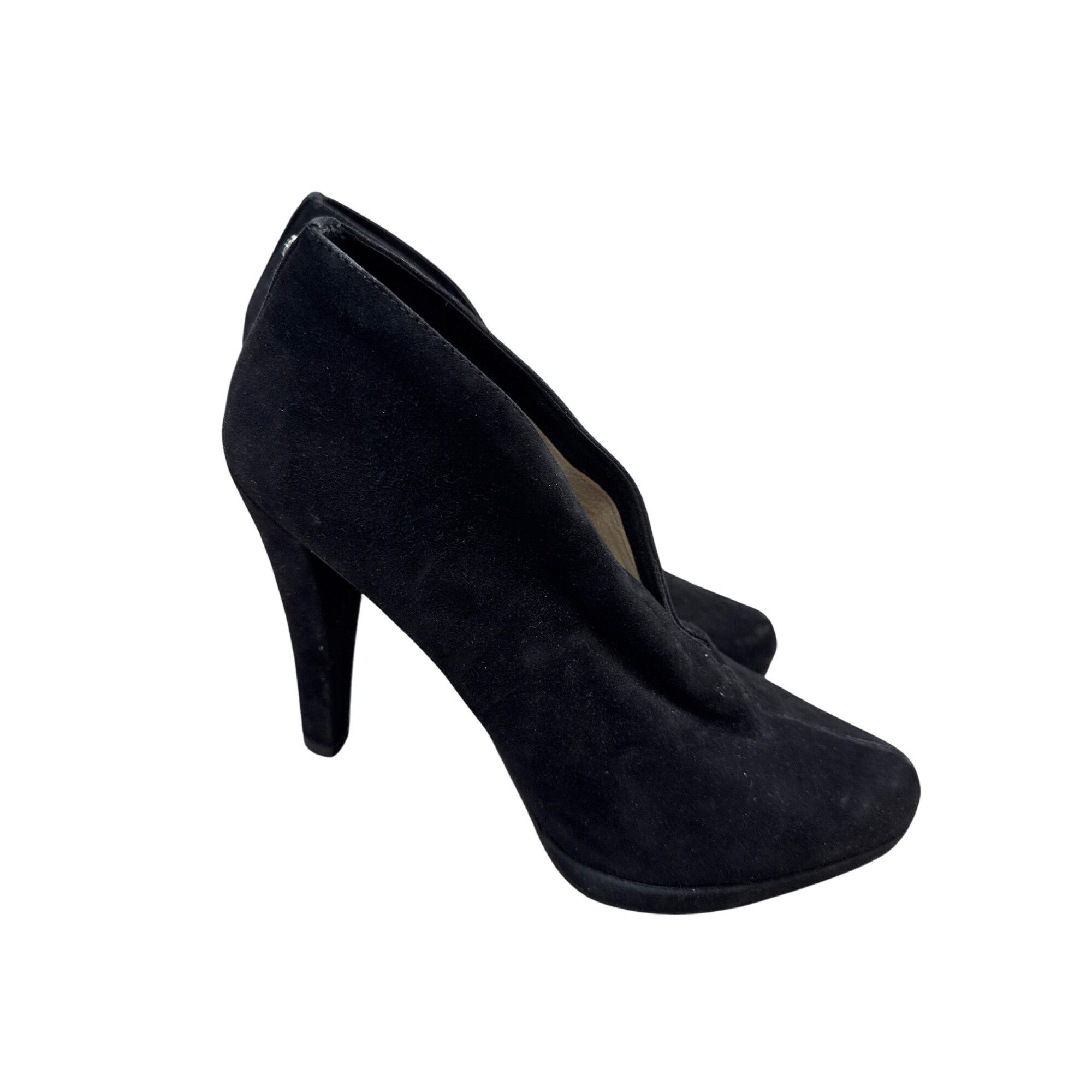 Michael Kors Michael Kors Womens Black Suede 4.5" Heels Size 8.5M SKU 703 Size US 8.5 / IT 38.5 - 3 Thumbnail