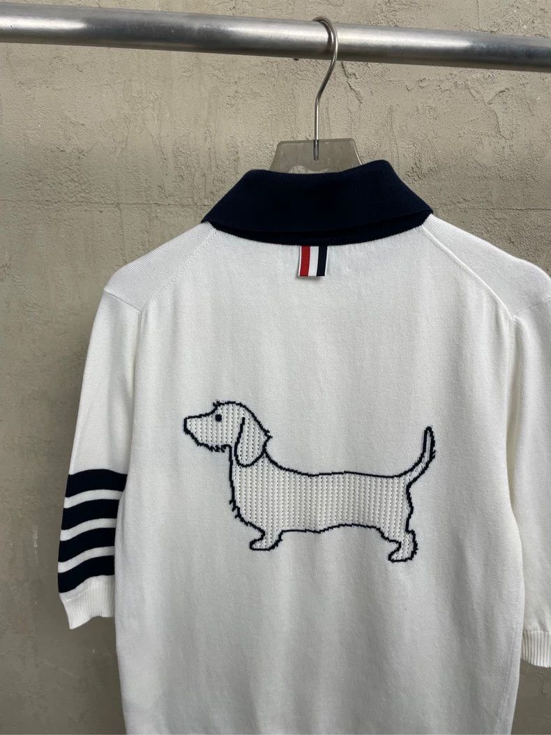 Thom Browne Thom browne White puppy four-striped Polo collar short slee Size XS / US 0-2 / IT 36-38 - 4 Thumbnail