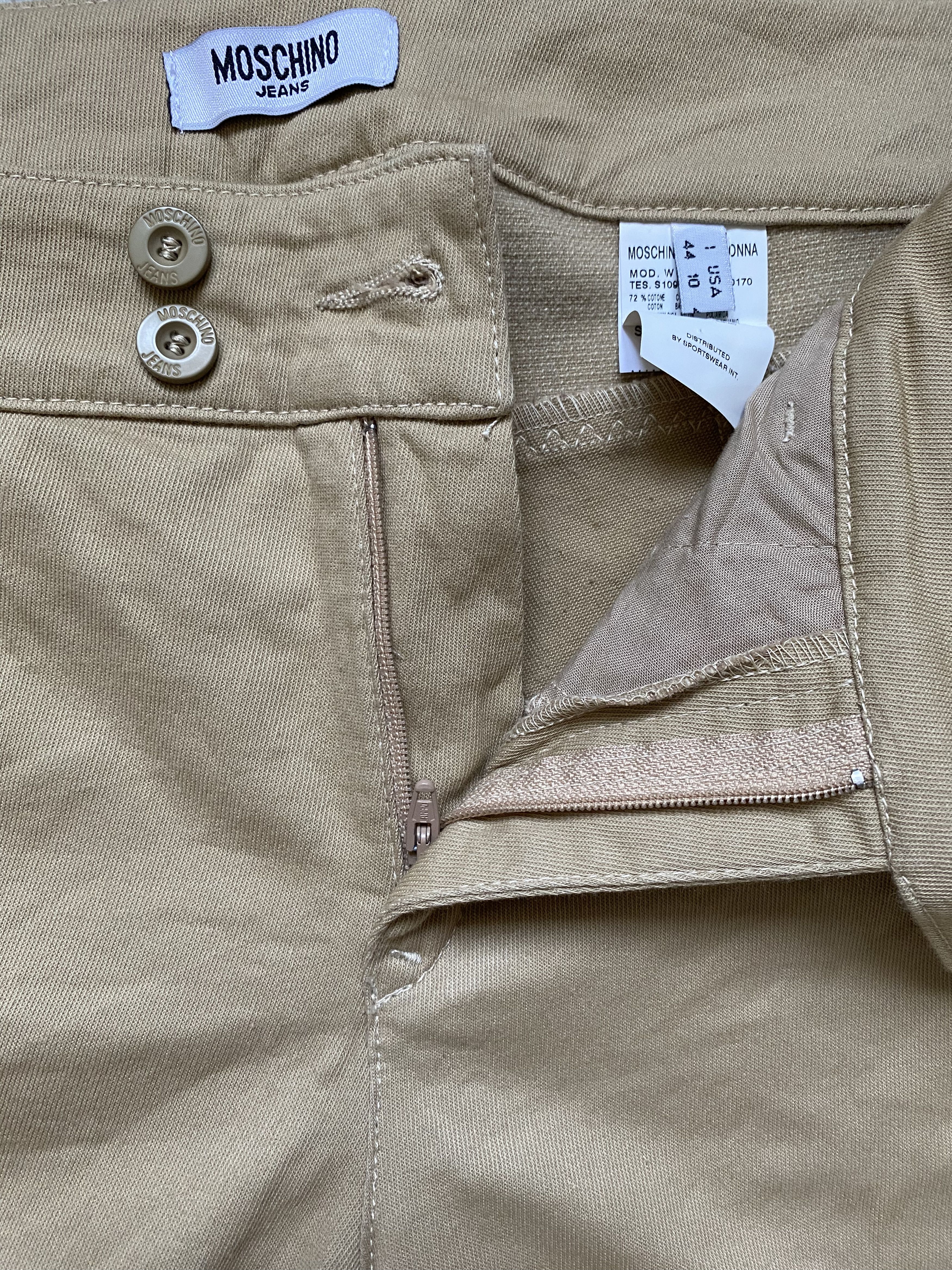 Moschino Moschino Beige Designer Pants – Italian Luxury Size US 28 / EU 44 - 2 Thumbnail
