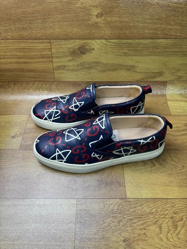 Gucci Gucci Men's Leather Printed Slip-On Shoes - dmc Size US 8 / EU 41 - 1 Thumbnail
