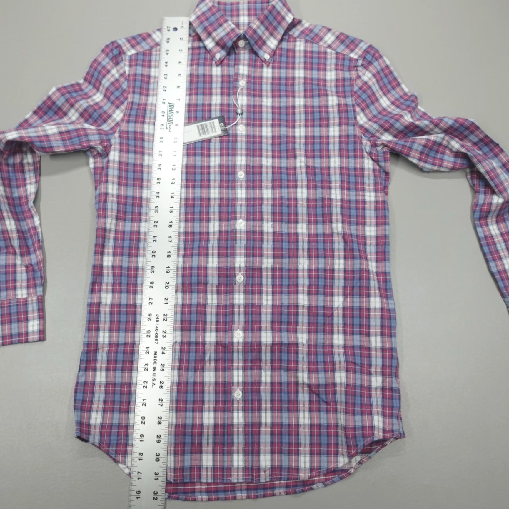 Vintage Holderness & Bourne The Andrews Tailored Fit Shirt Mens M Stretch Plaid VCL Size US M / EU 48-50 / 2 - 7 Thumbnail