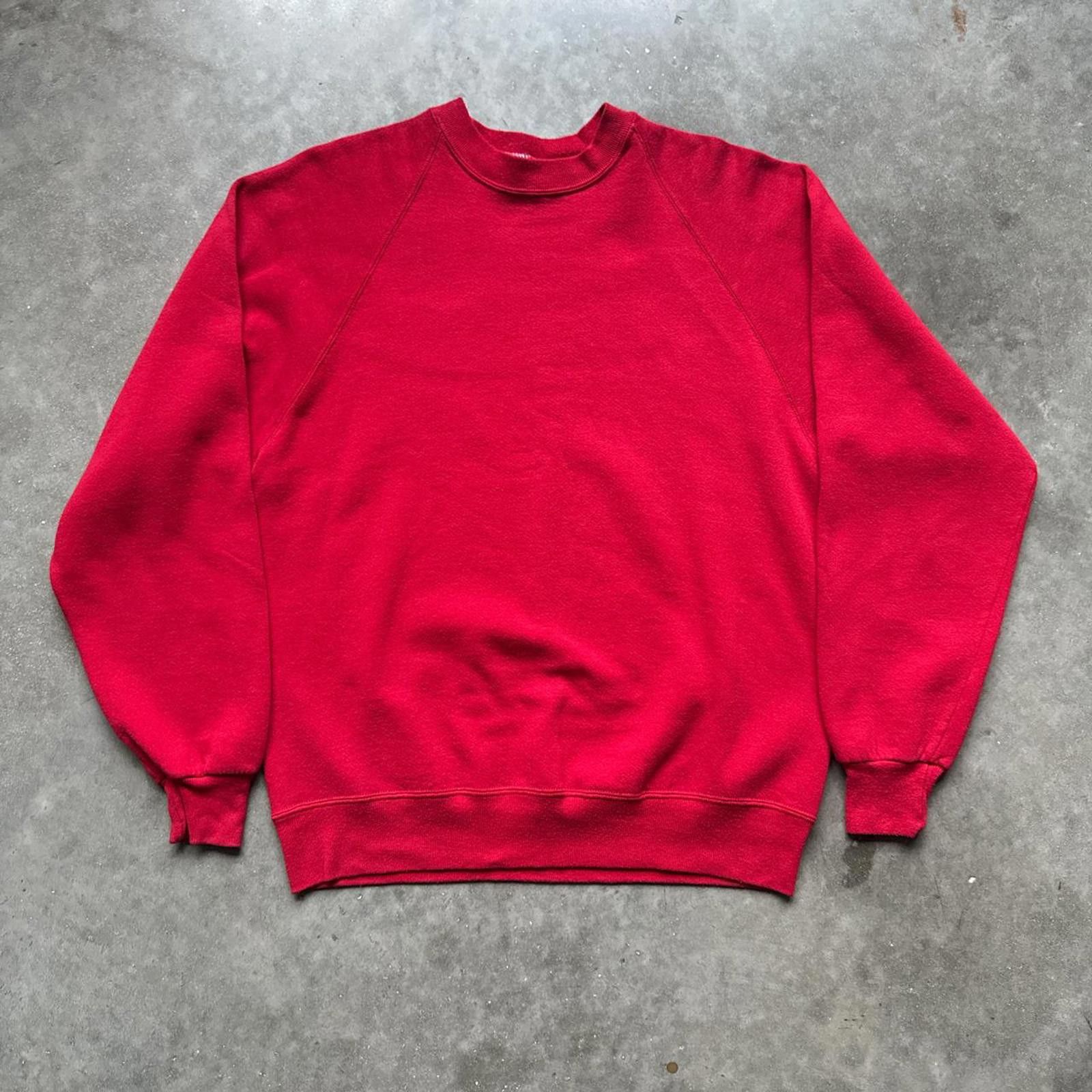 Jerzees Jerzees Vintage 90’s Red Blank Crewneck Size US L / EU 52-54 / 3 - 1 Thumbnail