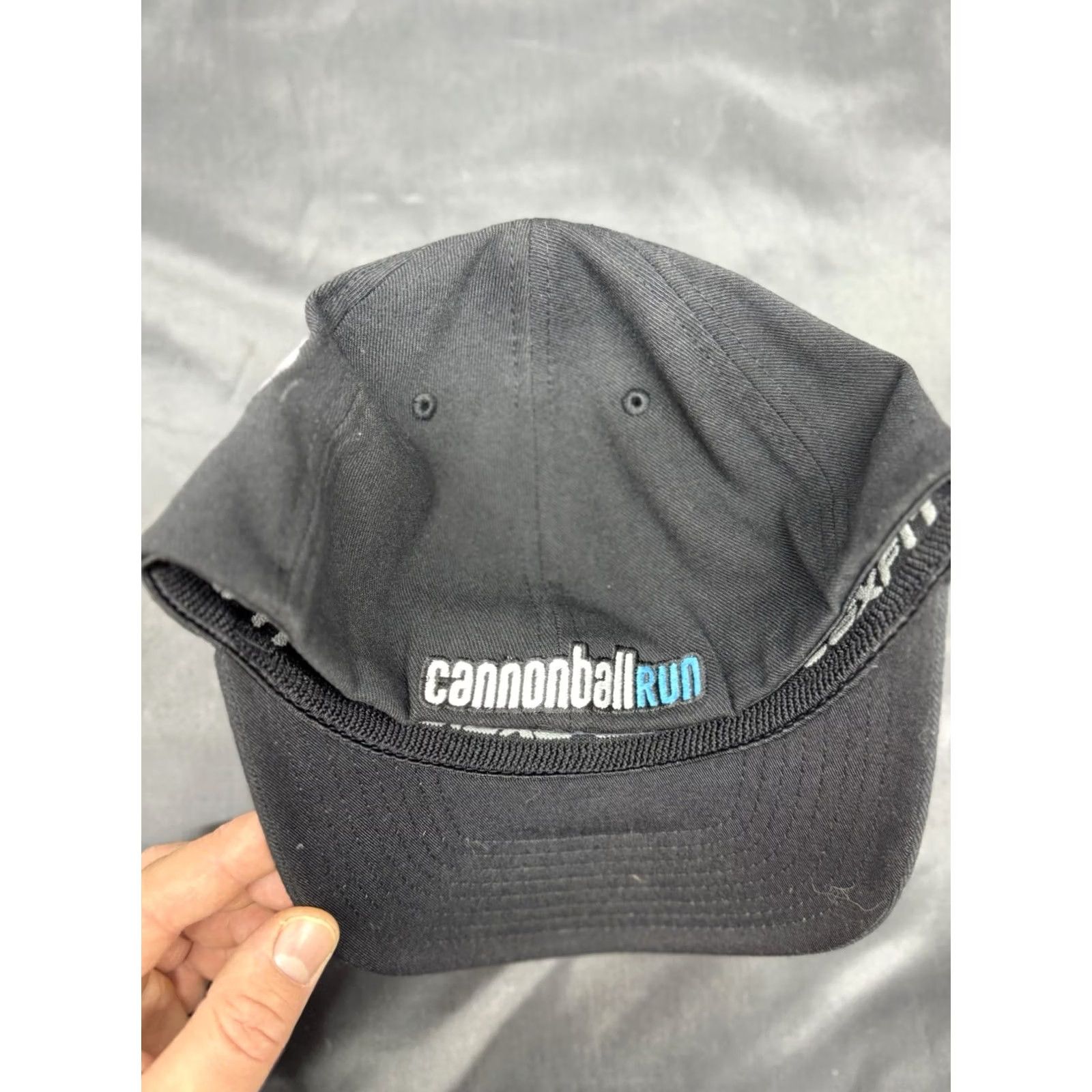 Vintage VINTAGE? No. Team Texxxas Exotic Racing Hat Cap Fitted Size A/M Black Stretch Fit Cannonball Size ONE SIZE - 3 Thumbnail