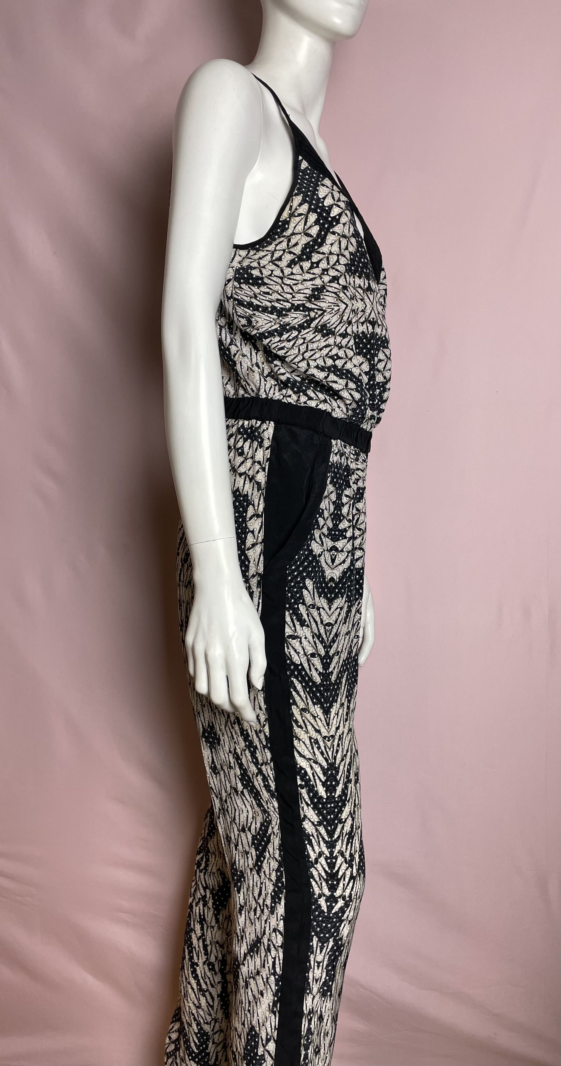 Diane von Furstenberg Diane Von Furstenberg Shany Printed Silk Jumpsuit Size 28" / US 6 / IT 42 - 4 Thumbnail