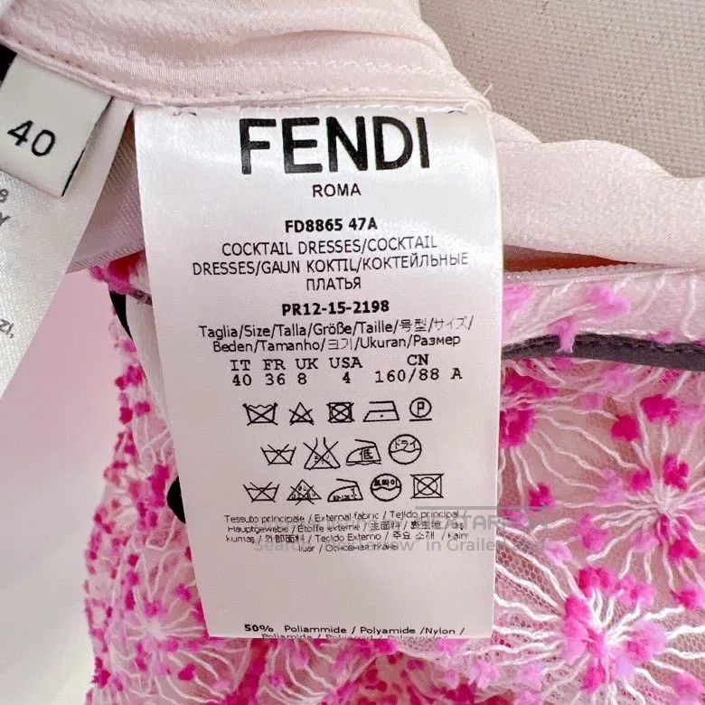 Fendi Fendi Pink sleeveless lace printed dress Size XS / US 0-2 / IT 36-38 - 6 Thumbnail