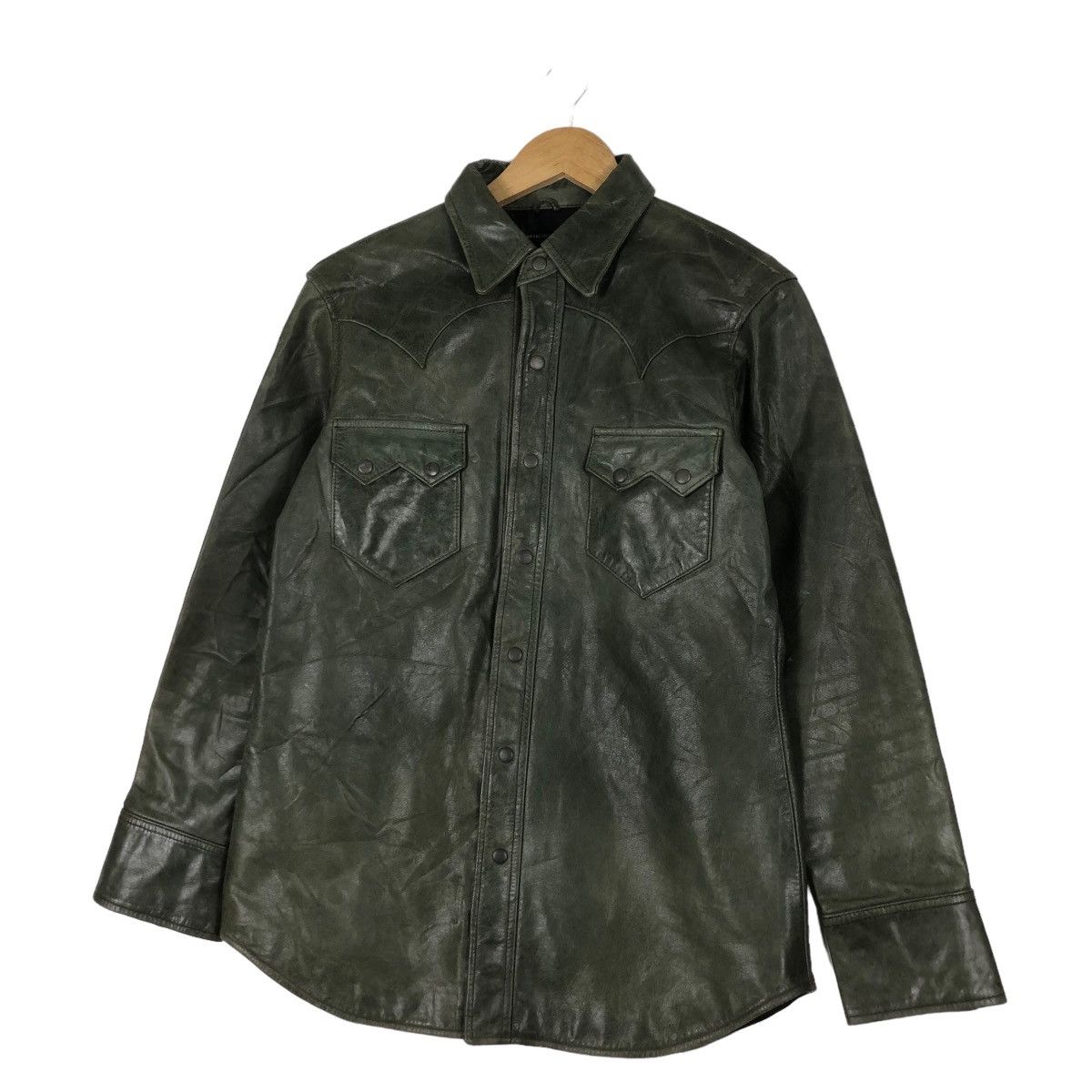 Genuine Leather Doghouse western leather shirt snap button up Size US S / EU 44-46 / 1 - 2 Thumbnail