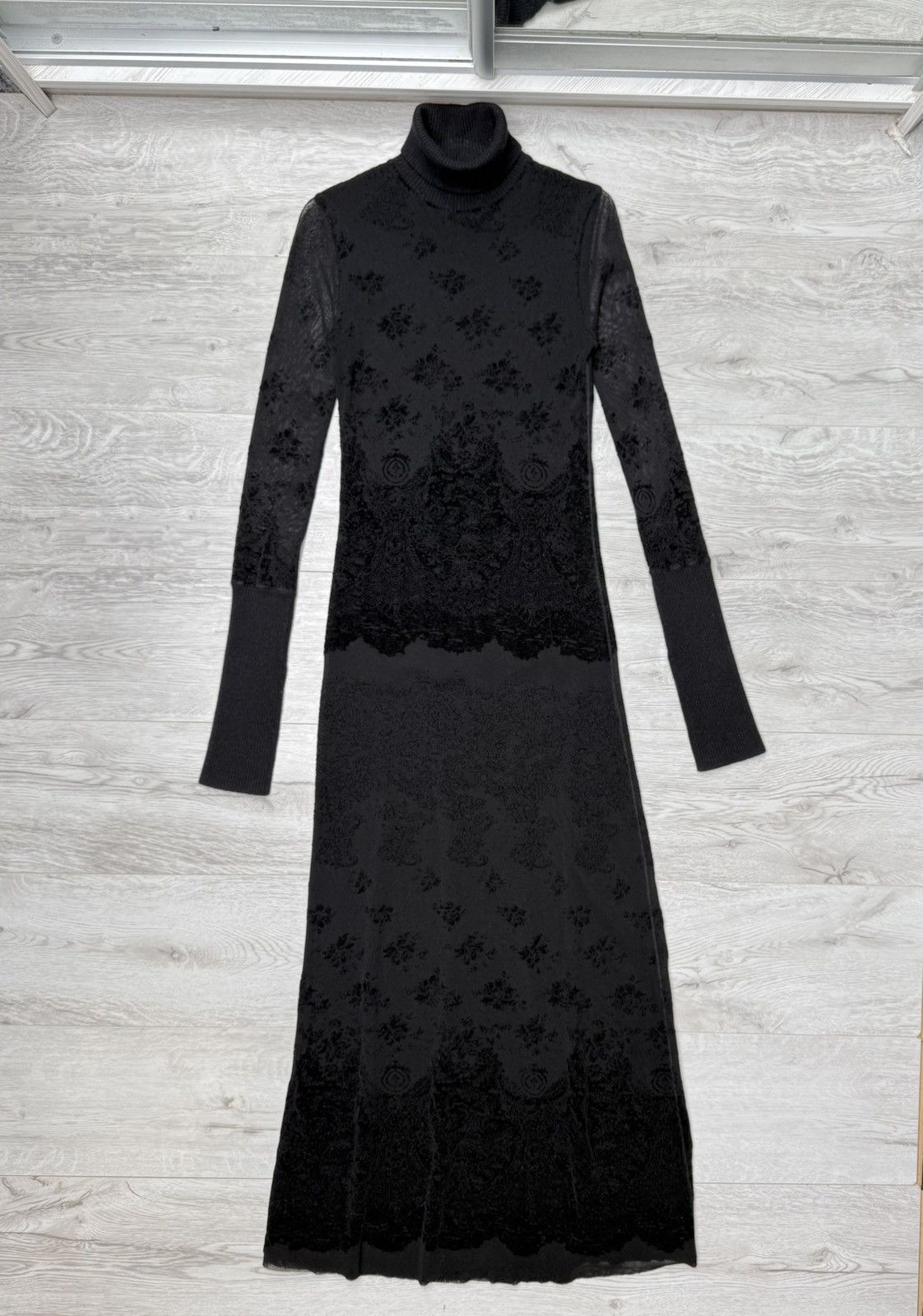 Jean Paul Gaultier Jean Paul Gaultier Sheer Mesh Velvet Pattern Maxi Dress Size S / US 4 / IT 40 - 4 Thumbnail