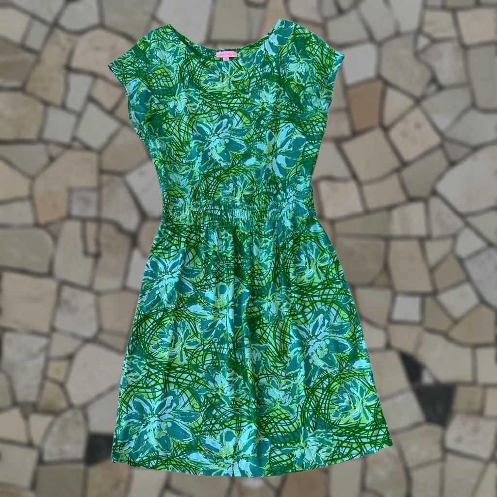 Lilly Pulitzer Lilly Pulitzer Daniella Green Stretch Dress Women’s Small Dress A-Line Sleeveless Floral Pattern Beach Tropical Spring Summer Fall Womens XL? Size S / US 4 / IT 40 - 1 Thumbnail