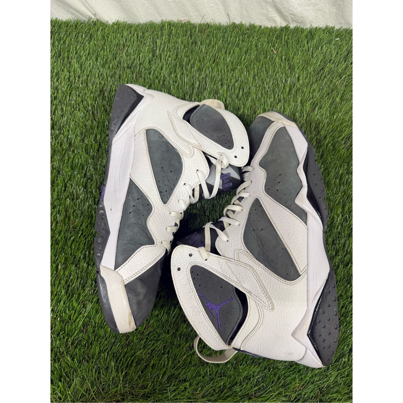 Jordan Brand 13 Air Jordan 7 Retro 'Flint' 2021 Men's White Gray Purple B Size US 13 / EU 46 - 6 Thumbnail