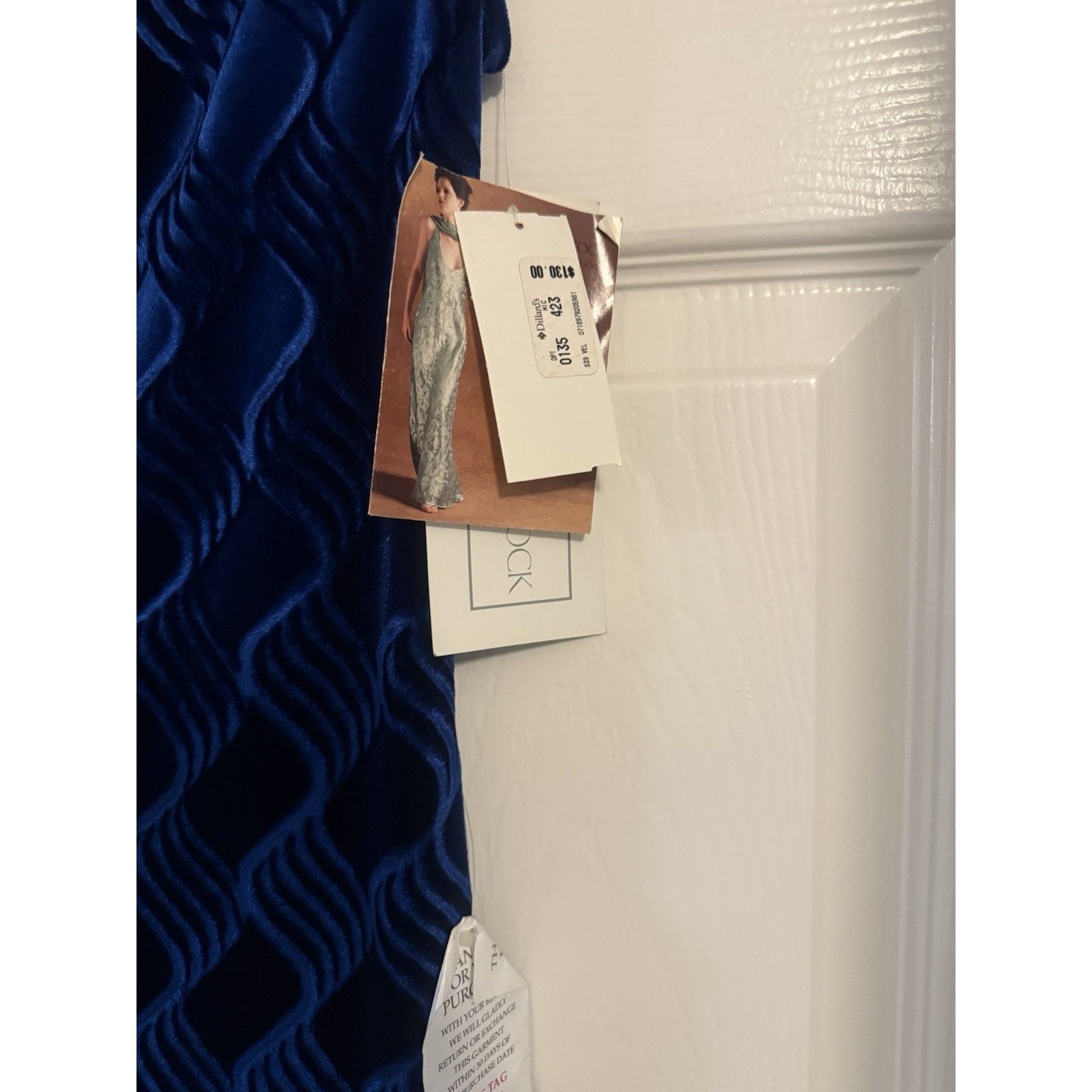Jessica McClintock Vintage Y2K Blue Velvet Maxi Dress By Scott McClintock Size Size XL / US 12-14 / IT 48-50 - 2 Thumbnail