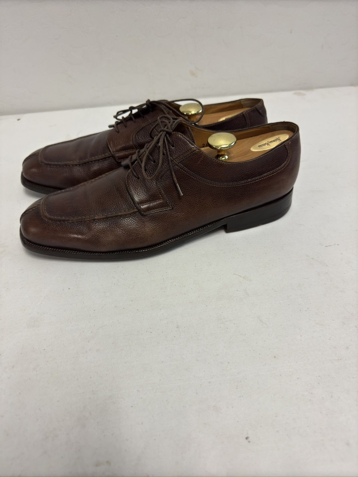Santoni Santoni Made in Italy Split Almond Toe Oxford Shoe 11 1/2 D Size US 11.5 / EU 44-45 - 3 Thumbnail