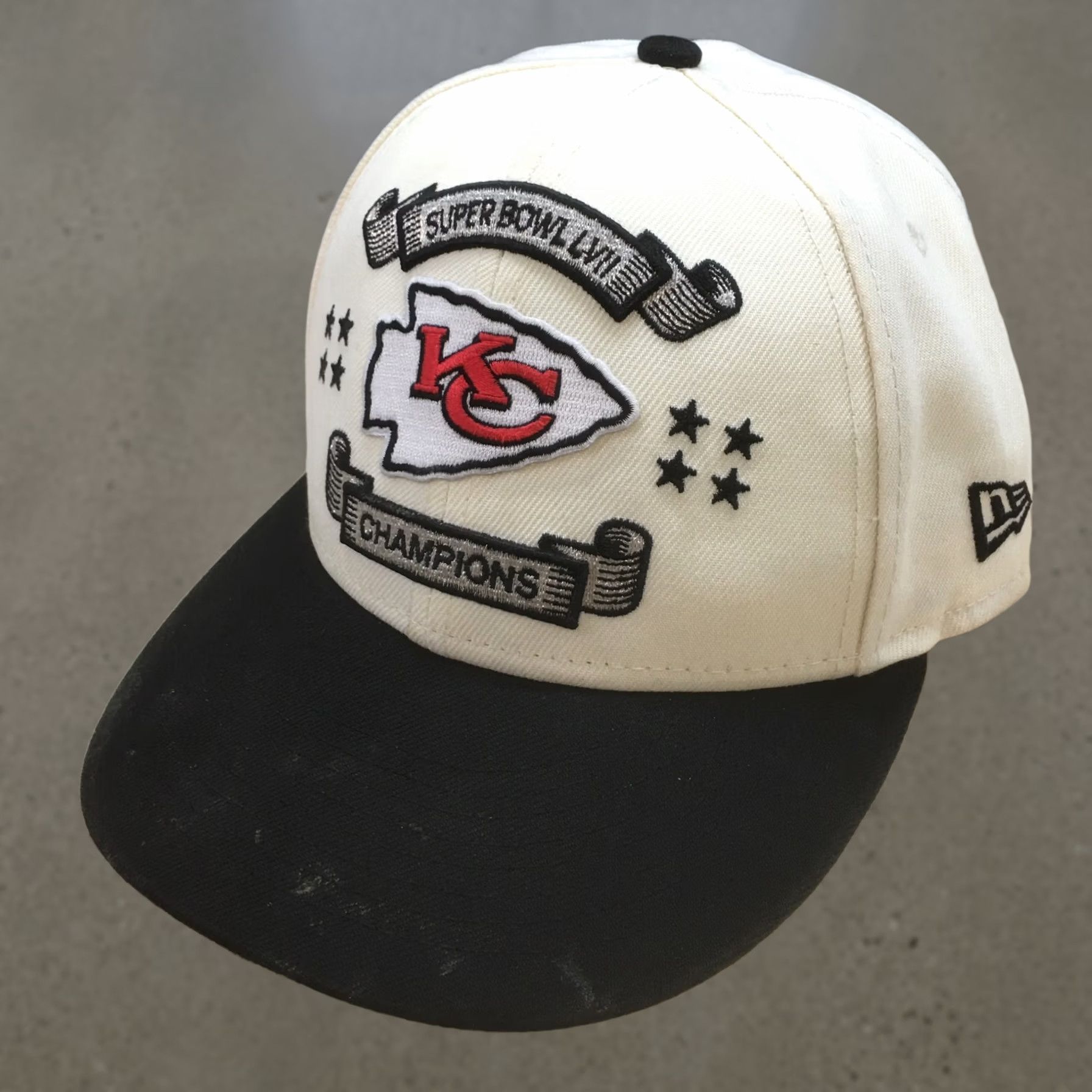New Era Kansas City Chief Superbowl 57 Baseball Hat Mens White One Size Embroidered Logo Size ONE SIZE - 1 Thumbnail