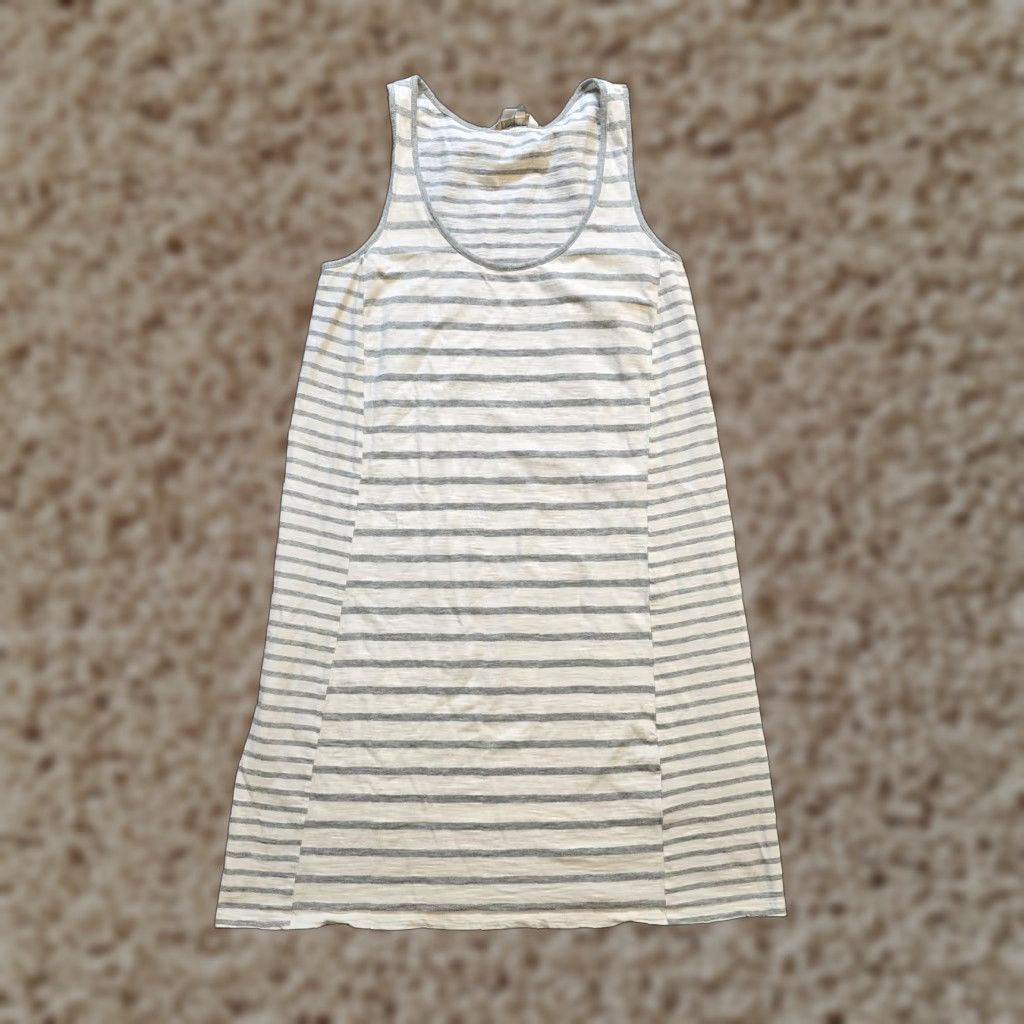 Boden VINTAGE Boden Dress Womens Size 4 Gray White Stripe Sheath Sleeveless Basic Capsule Size S / US 4 / IT 40 - 1 Thumbnail