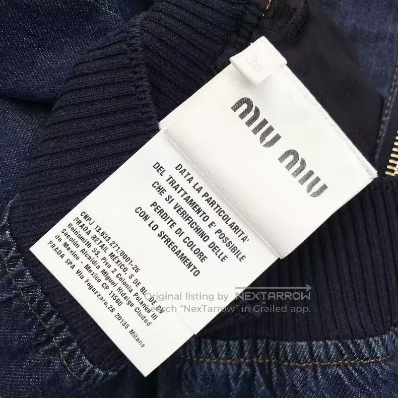 Miu Miu Miu Miu 36 Blue embroidered logo denim jacket Size S / US 4 / IT 40 - 4 Thumbnail