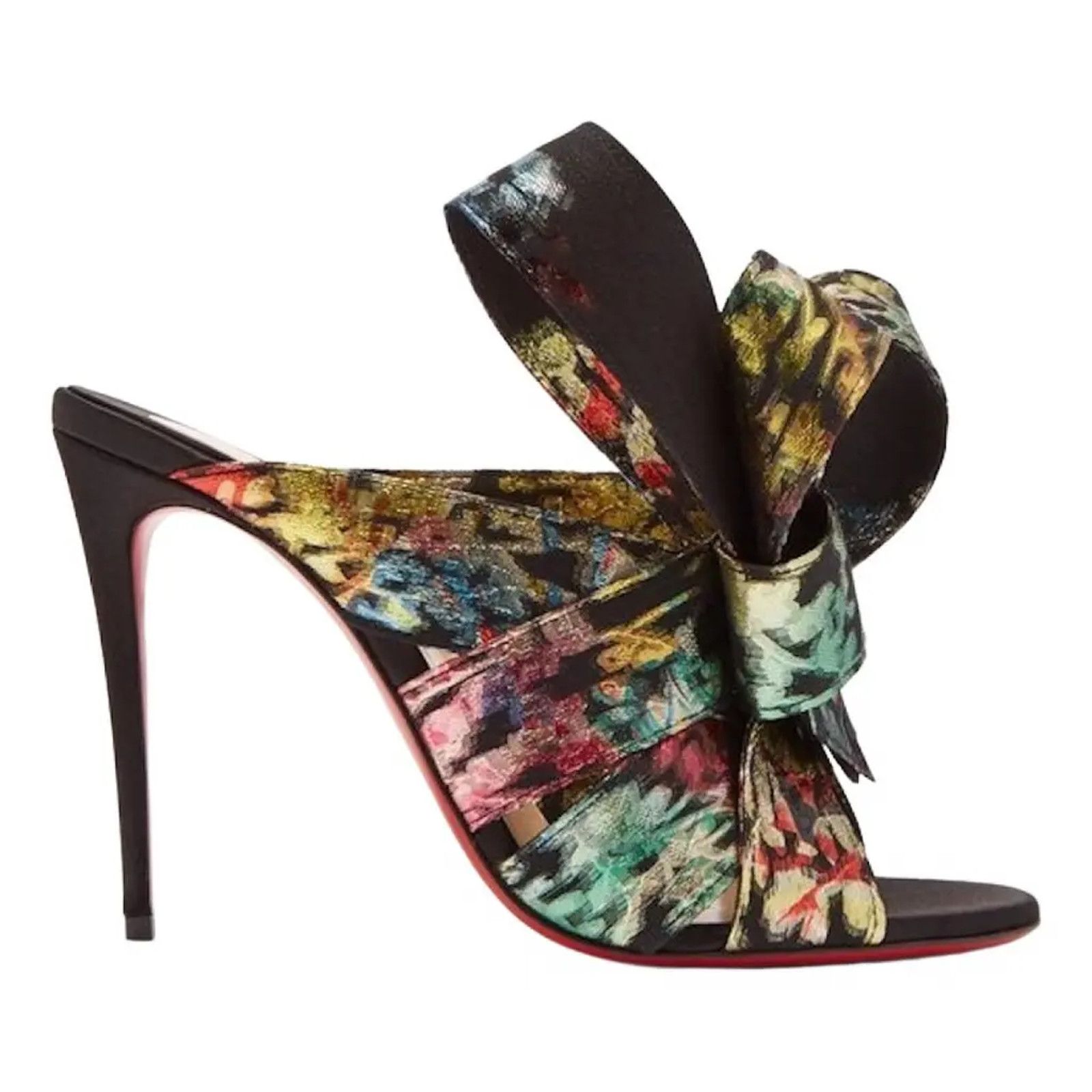 Samouraissa 100 Black Backless Sandal Mule Heel Pump 36.5