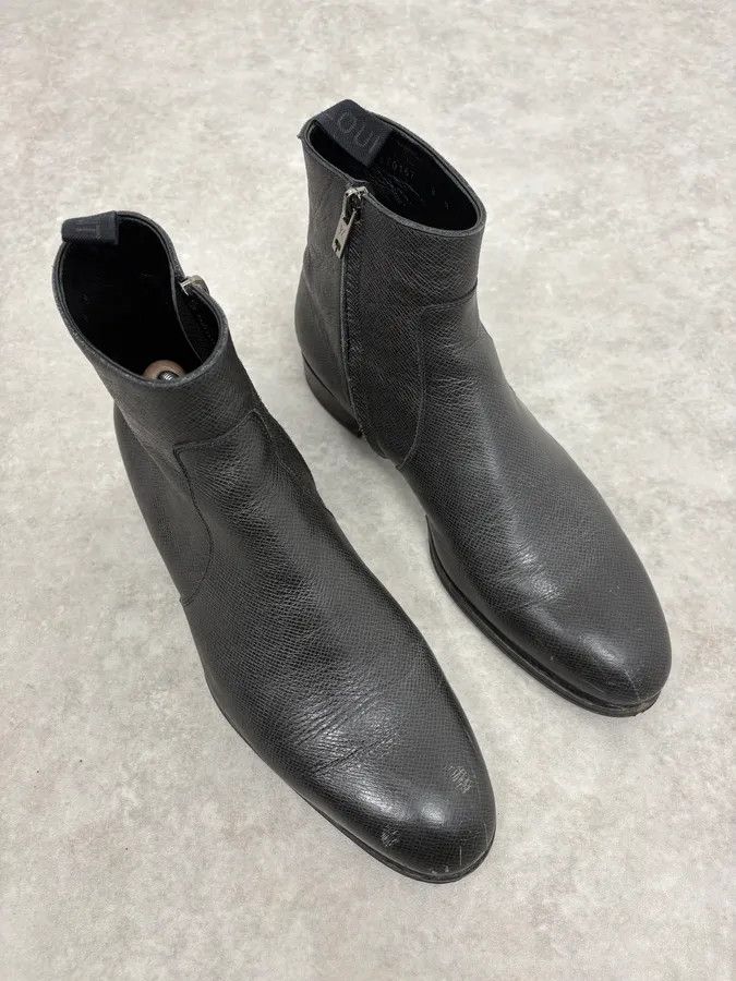 Louis Vuitton Louis Vuitton Black Faded Anthracite Leather Ankle Boots Size US 9 / EU 42 - 4 Thumbnail