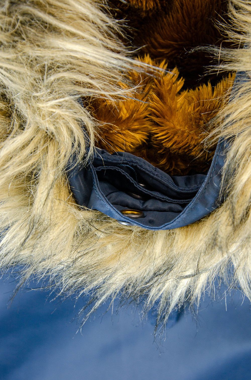 Schott Schott NYC Navy Hooded Bomber Jacket Faux Fur Trim - Size L Size US L / EU 52-54 / 3 - 13 Thumbnail